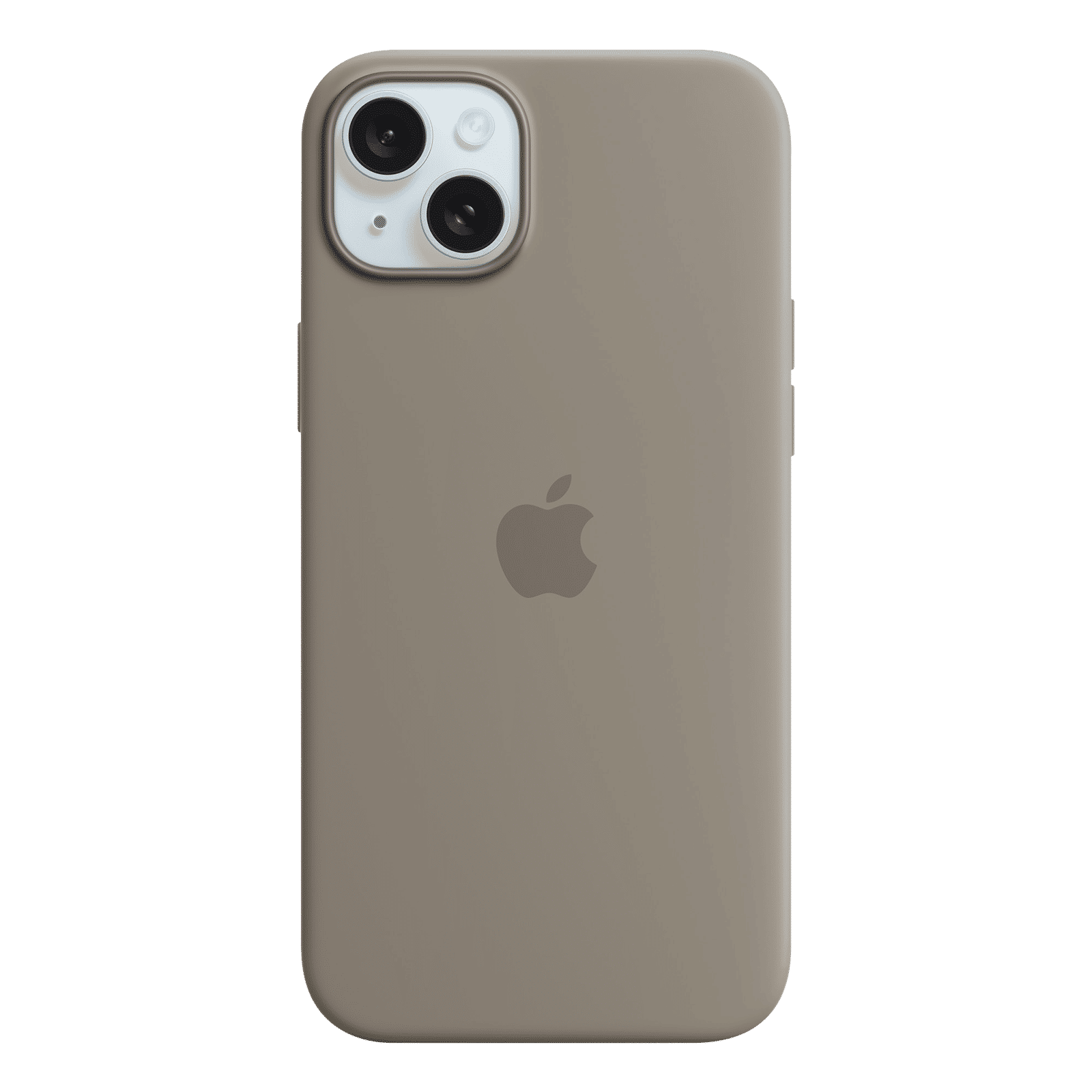 Apple Soft Silicone Back Cover for Apple iPhone 15 Plus (Supports Wireless Charging, Clay)