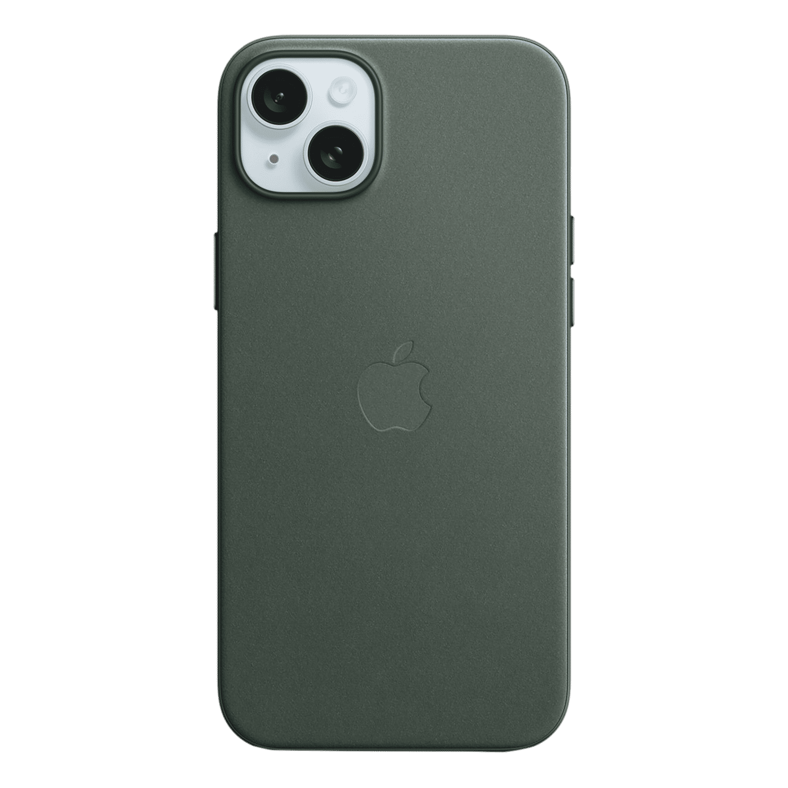 Apple Soft FineWoven Back Cover for Apple iPhone 15 Plus (MagSafe Charging Support, Evergreen)