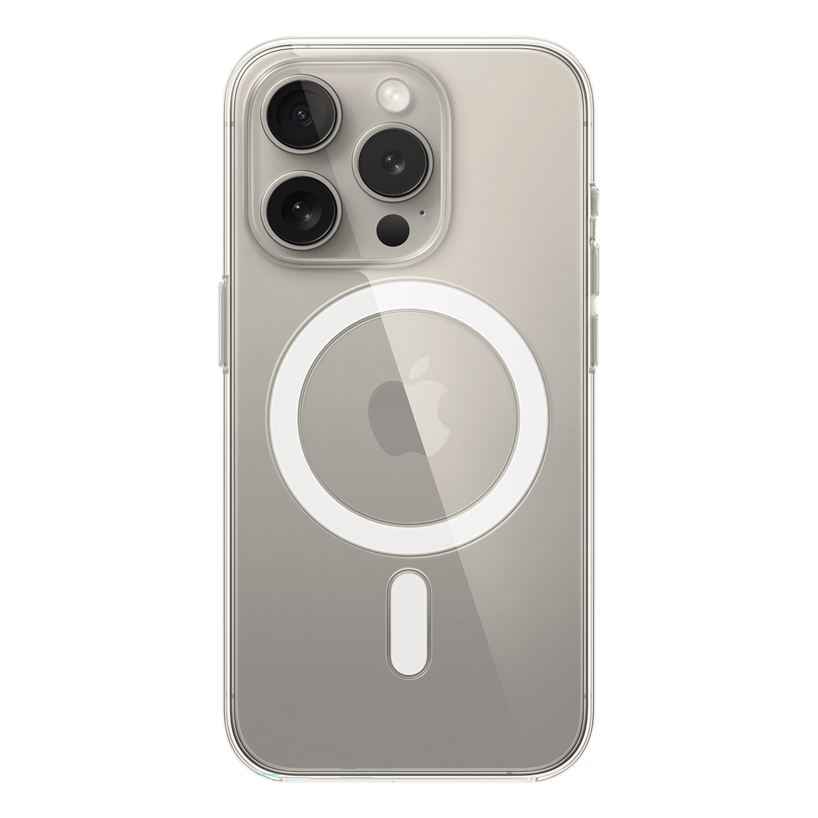 Apple Polycarbonate Back Cover for Apple iPhone 15 Pro (MagSafe Charging Support, Clear)