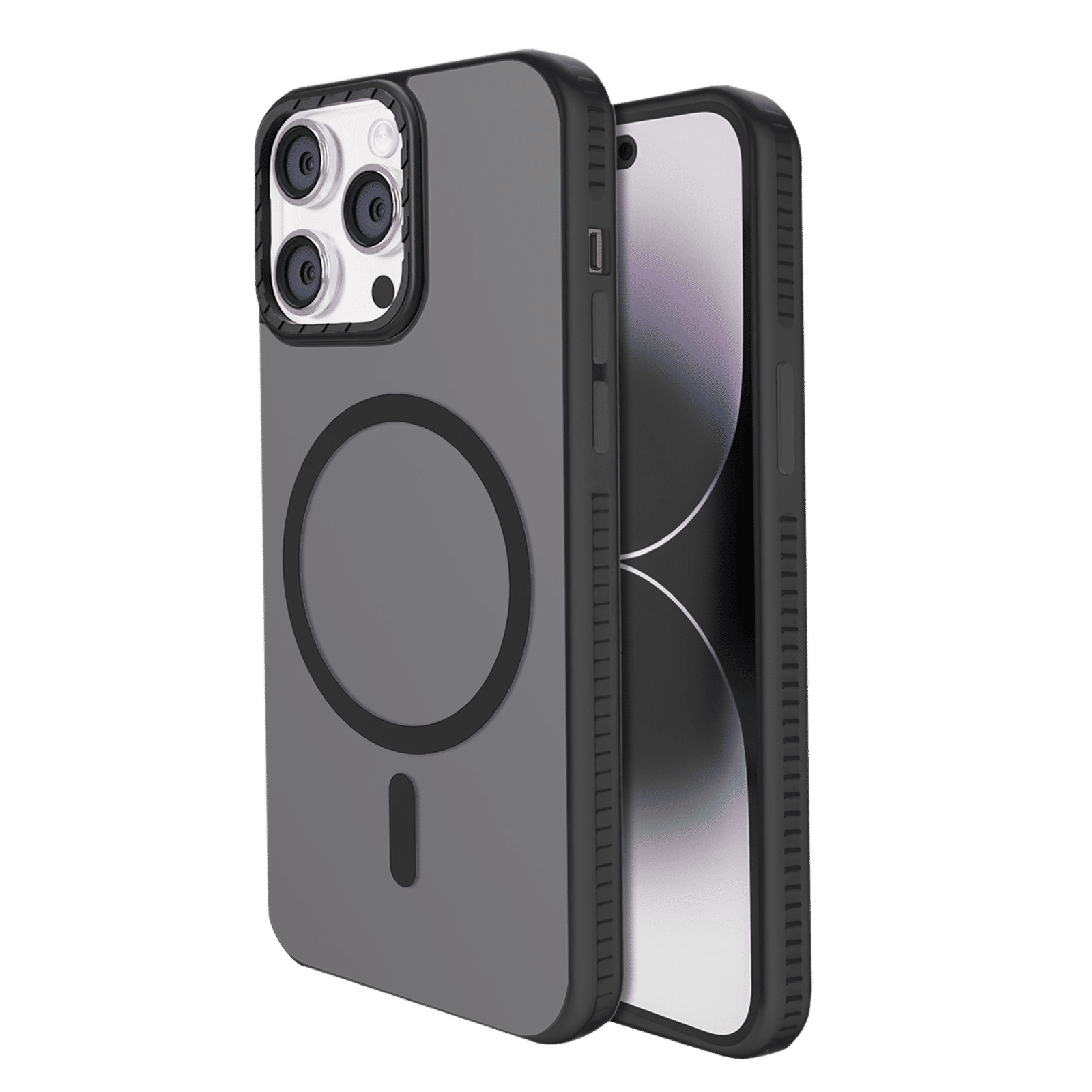 GRIPP Alpine Rubber Back Cover for Apple iPhone 15 Plus (MagSafe Compatible, Black)