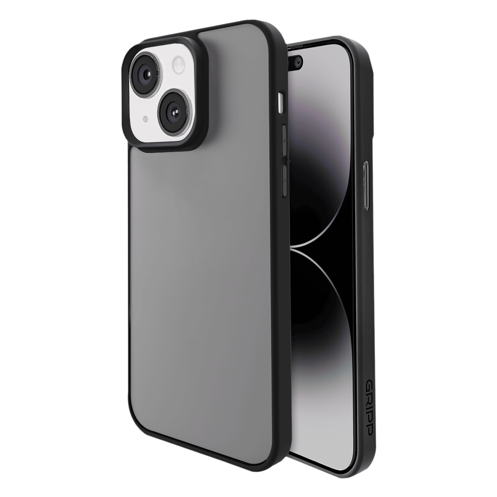GRIPP Bolt Hard TPU Back Cover for Apple iPhone 15 (Matte & Frosted Surface, Black)