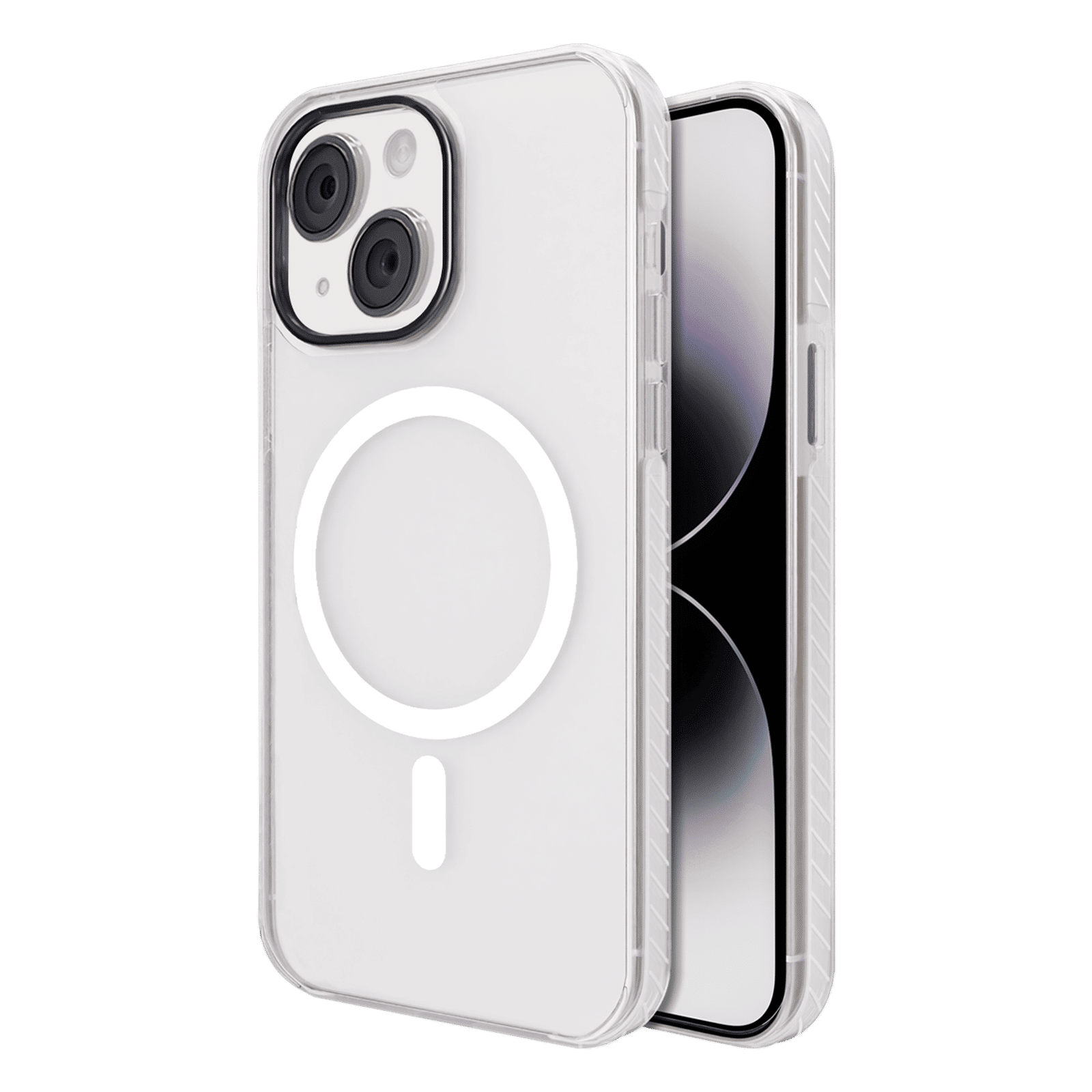 GRIPP Combat TPU & Polycarbonate Back Cover for Apple iPhone 15 Plus (MagSafe Compatible, Clear)