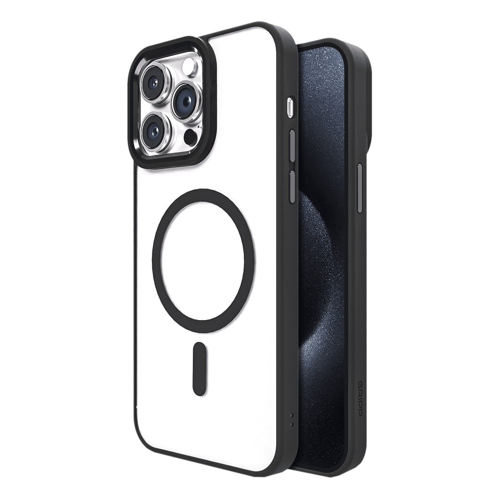 GRIPP Clarion Hard Polycarbonate Back Cover for Apple iPhone 15 Pro (MagSafe Compatible, Black)-picture-13