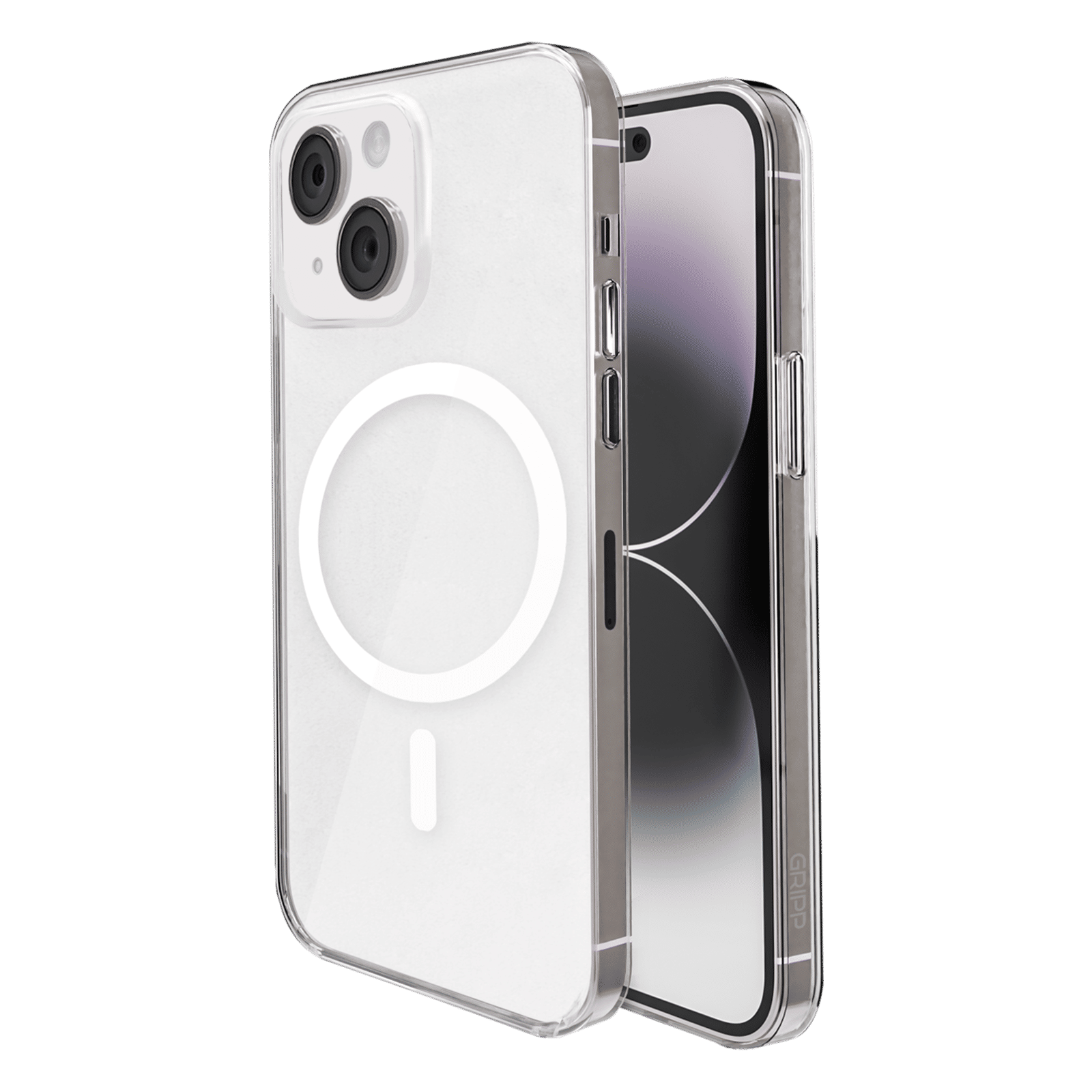 GRIPP Ice Frost Hard TPU & Polycarbonate Back Cover for Apple iPhone 15 (MagSafe Compatible, Clear)