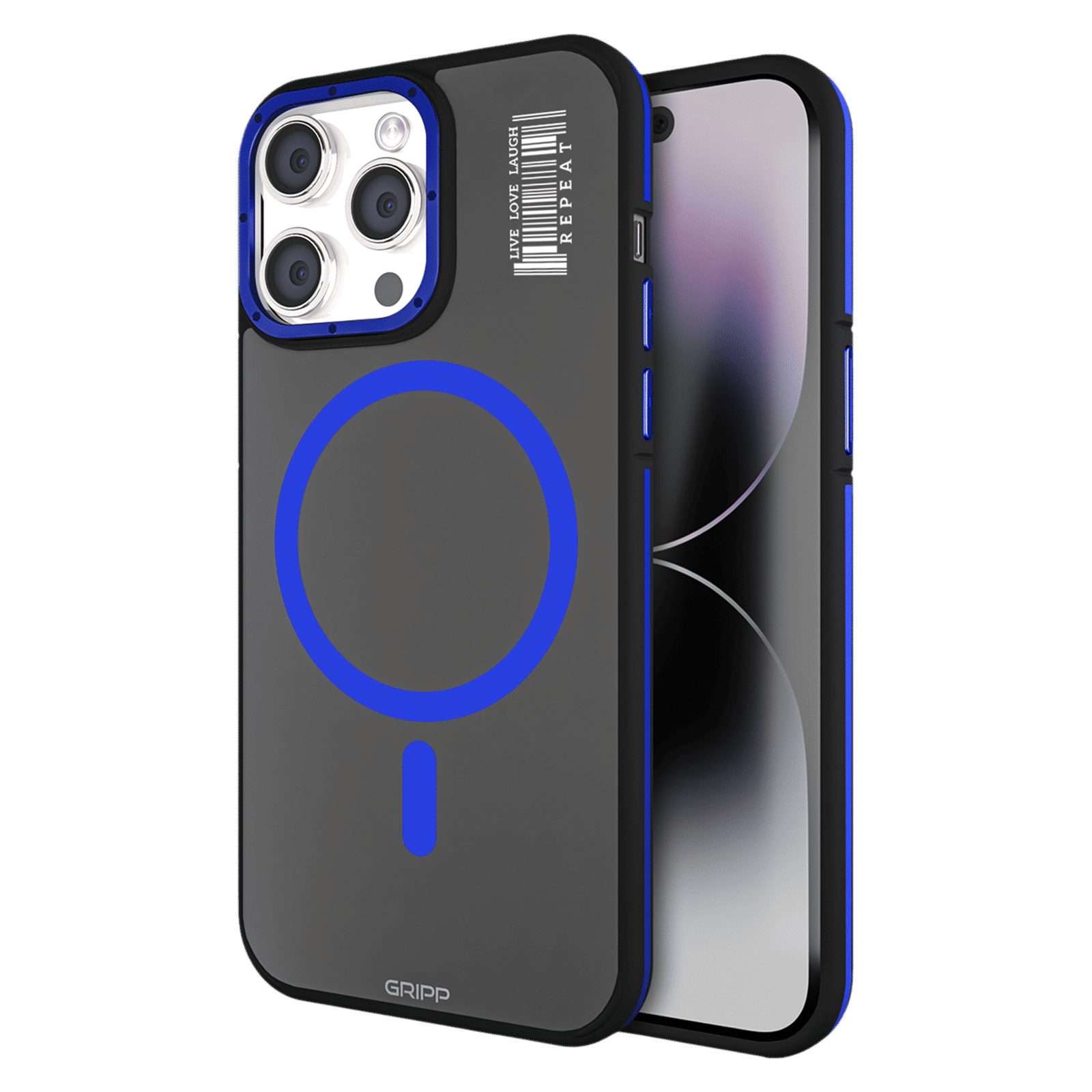 GRIPP Raigor Hard Polycarbonate Back Cover for Apple iPhone 15 Pro (MagSafe Compatible, Blue)-picture-20