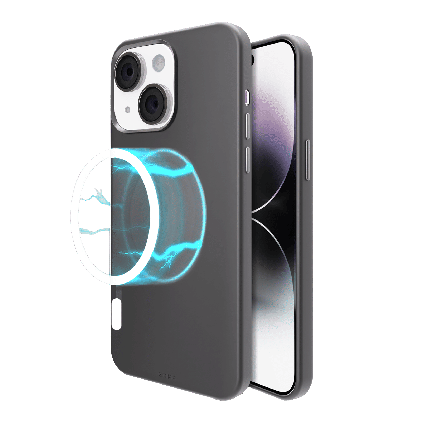 GRIPP Rubon Silicon Back Cover for Apple iPhone 15 Plus (MagSafe Compatible, Grey)