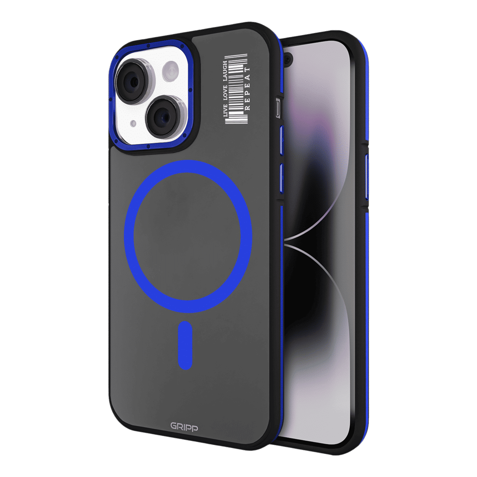 GRIPP Raigor Hard & Soft Polycarbonate & Thermoplastic Elastomer Back Cover for Apple iPhone 15 (MagSafe Compatible, Blue)