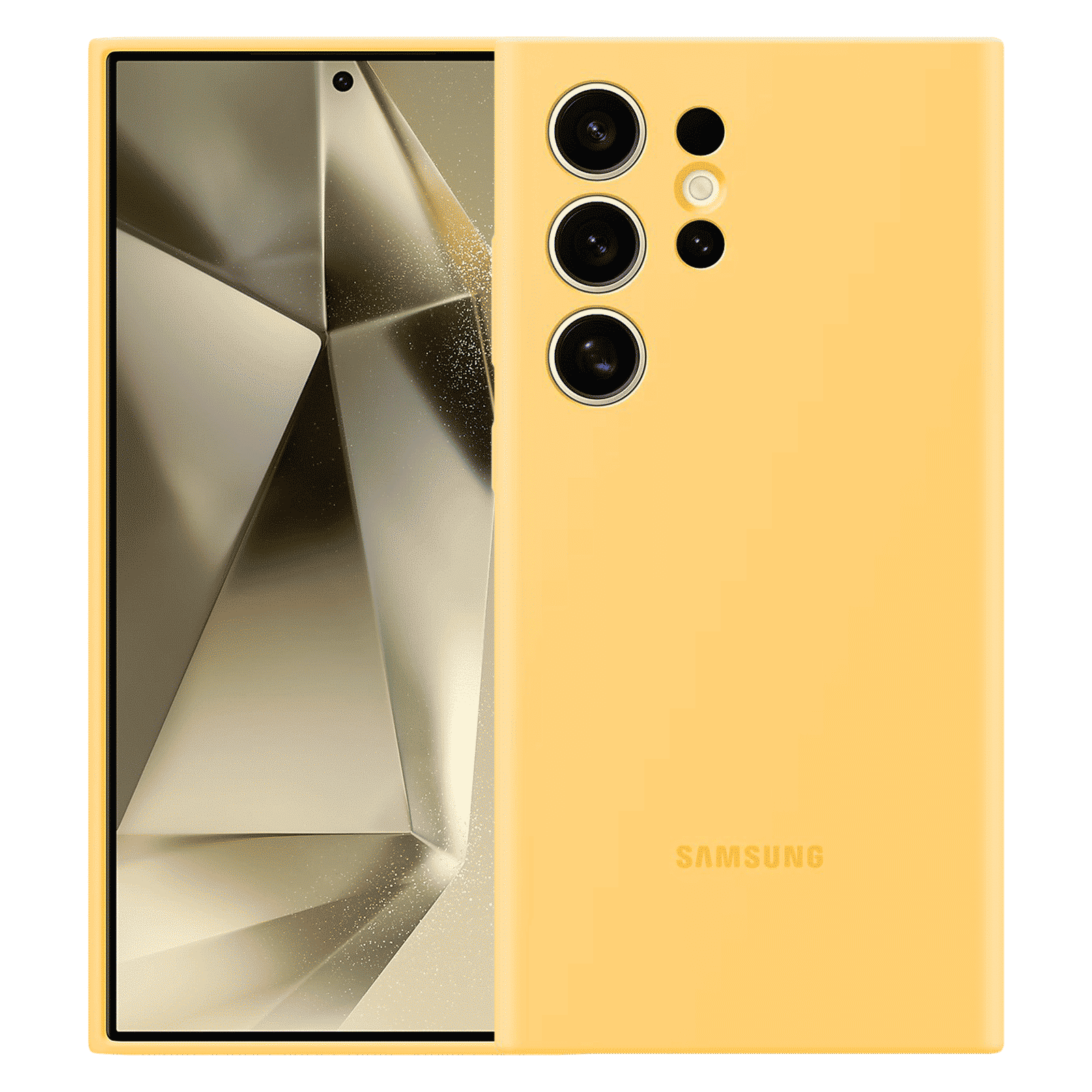 SAMSUNG Silicone Back Case for SAMSUNG Galaxy S24 Ultra (Silky-smooth Touch, Yellow)