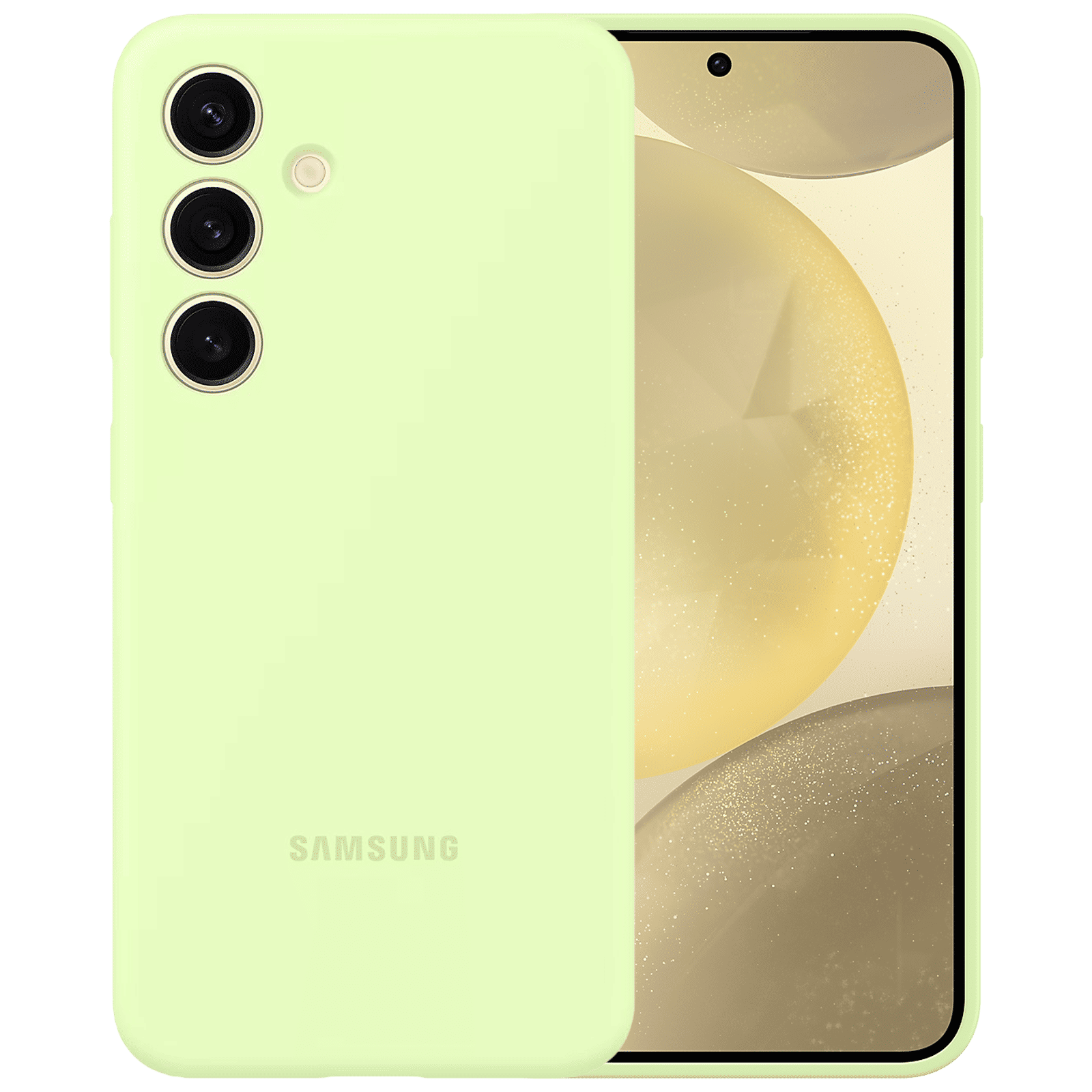 SAMSUNG Silicone Back Case for SAMSUNG Galaxy S24 (Silky-smooth Touch, Lime)