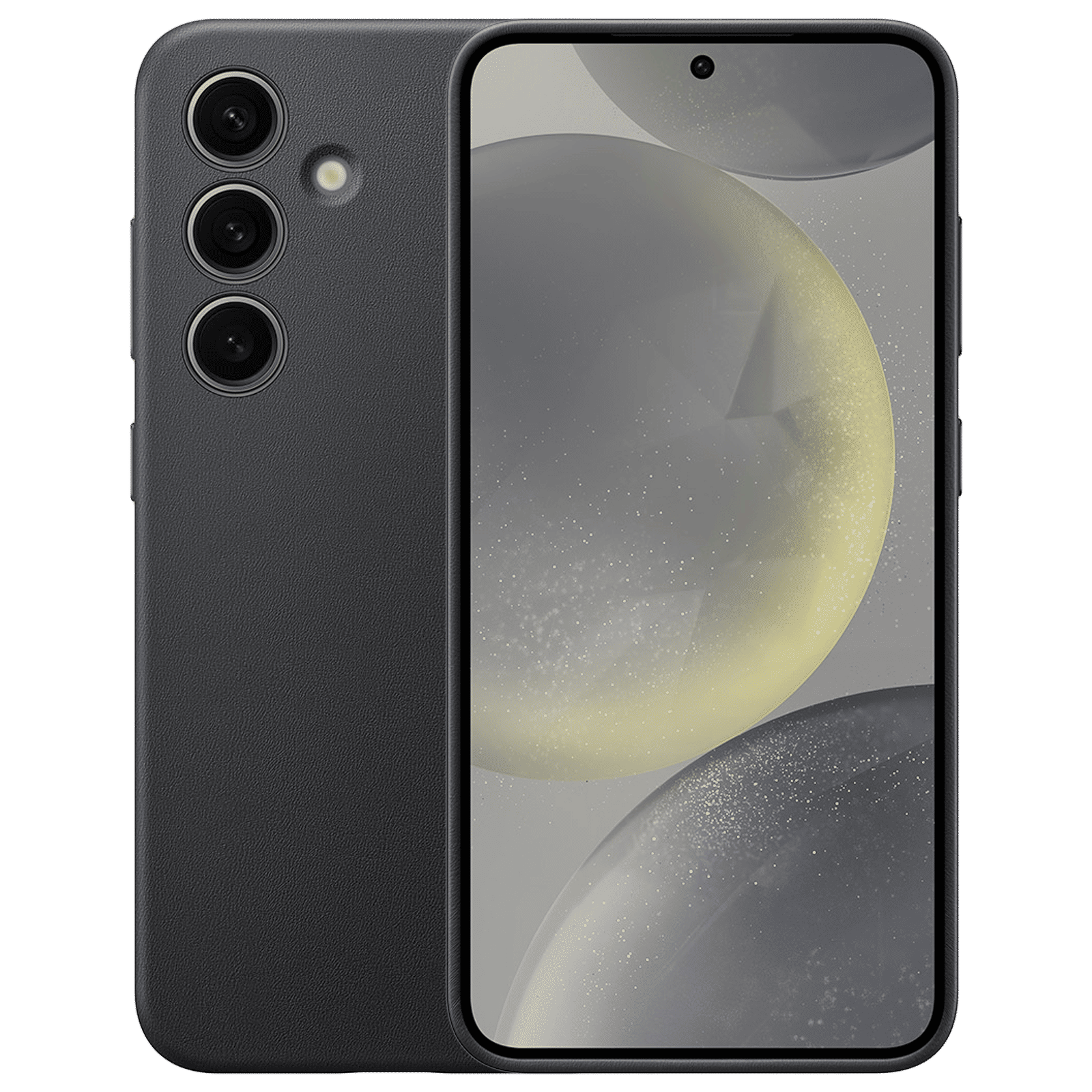 SAMSUNG Vegan Leather Back Cover for SAMSUNG Galaxy S24 (Gentle Inner Lining, Black)