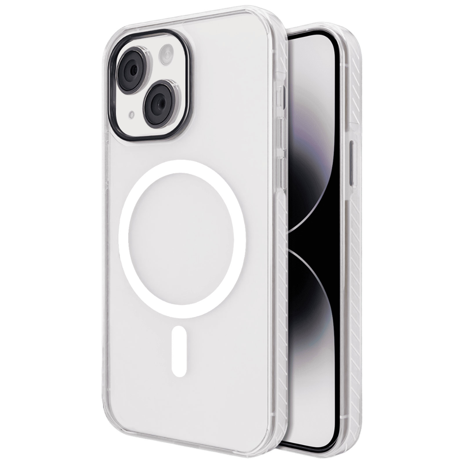Croma Hard Thermoplastic Polyurethane Back Cover for Apple iPhone 15 Plus (MagSafe Compatible, Transparent)