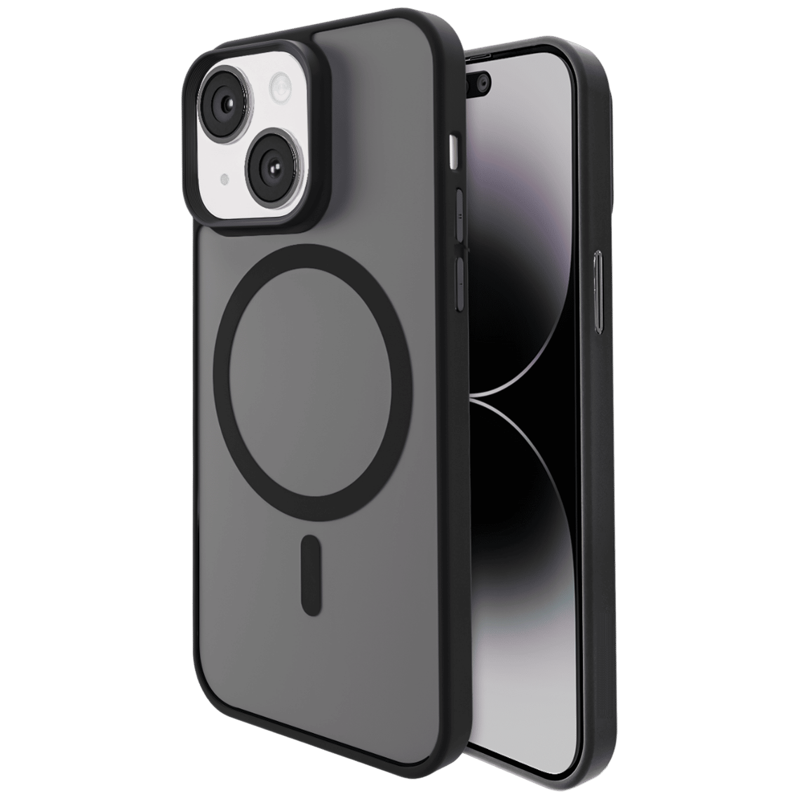 Croma Hard Thermoplastic Polyurethane Back Cover for Apple iPhone 15 (MagSafe Compatible, Grey)