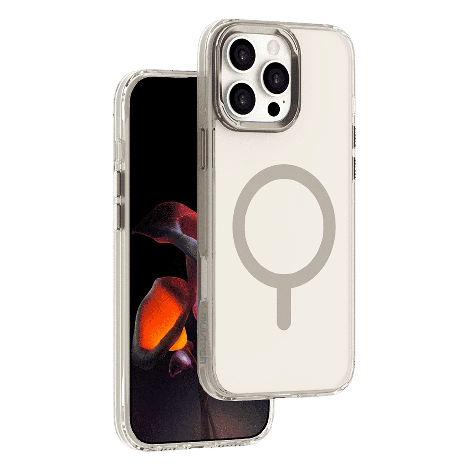 Muvtech PLYO SNAP TPU & Polycarbonate Back Cover for Apple iPhone 16 Pro (Wireless Charging Compatible, Titanium)