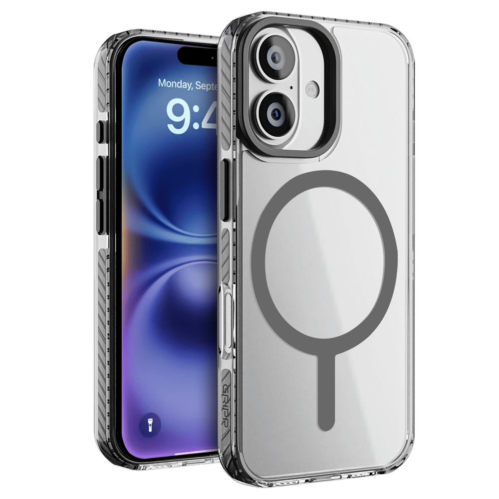 GRIPP Combat Hard TPU & Polycarbonate Back Cover for Apple iPhone 16 Plus (MagSafe Compatible, Grey)