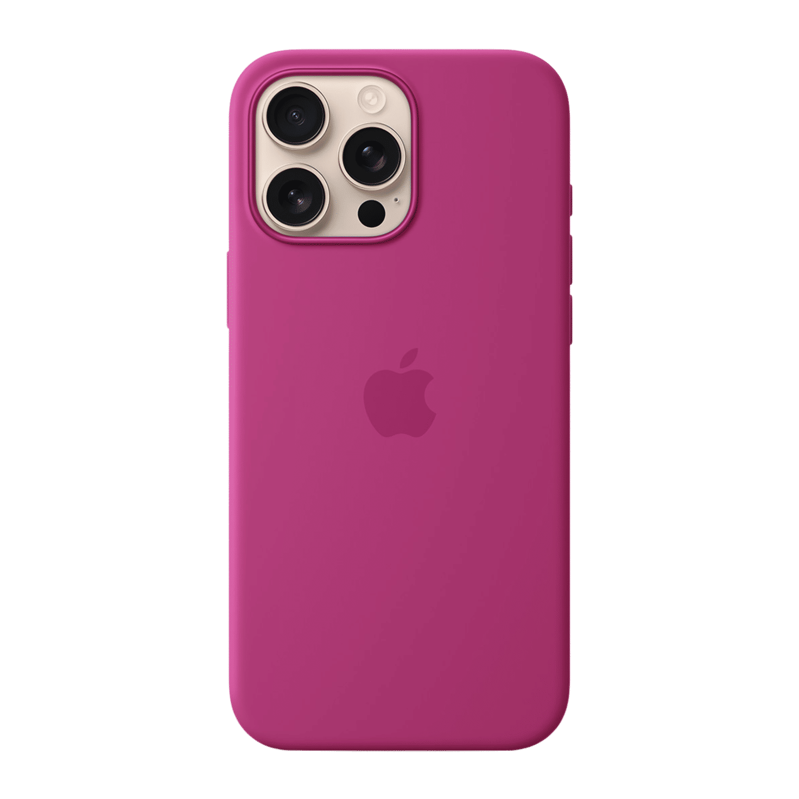 Apple Soft Silicone Back Cover for Apple iPhone 16 Pro Max (MagSafe Charging Support, Fuchsia)