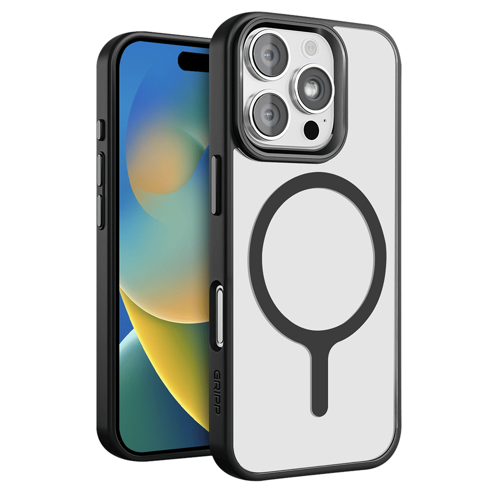 GRIPP Clarion Hard & Soft TPU & Polycarbonate Back Cover for Apple iPhone 16 Pro (MagSafe Compatible, Black)