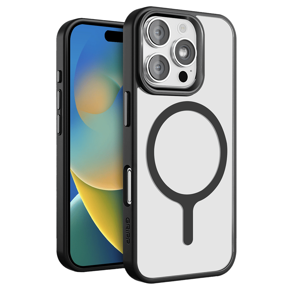 GRIPP Clarion Hard & Soft TPU & Polycarbonate Back Cover for Apple iPhone 16 Pro Max (MagSafe Compatible, Black)