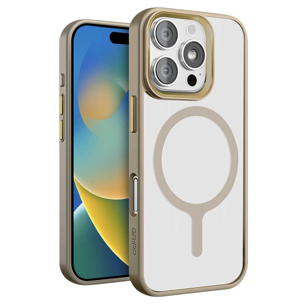 GRIPP Clarion Hard & Soft TPU & Polycarbonate Back Cover for Apple iPhone 16 Pro Max (MagSafe Compatible, Gold)