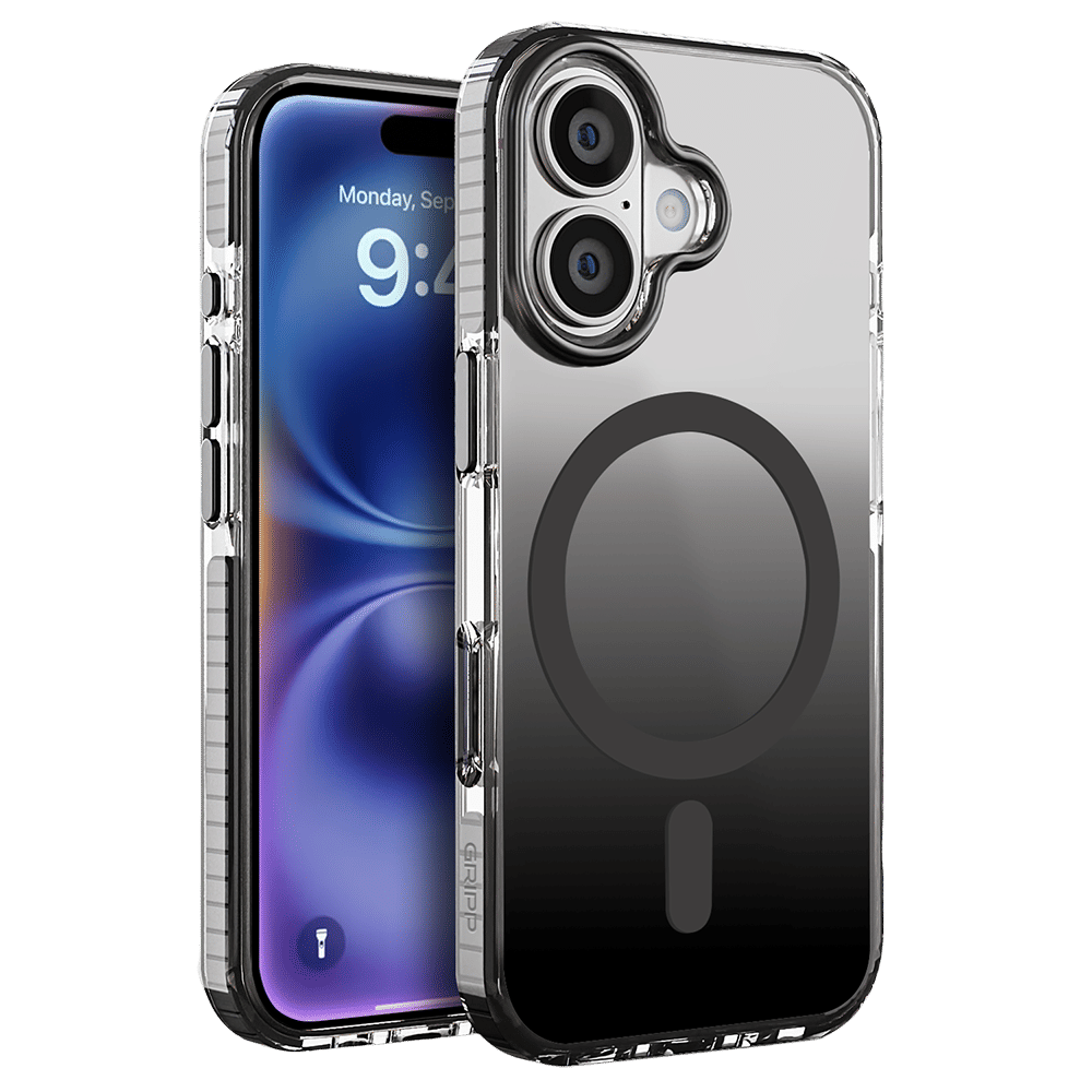 GRIPP Dusk TPU & Polycarbonate Back Cover for Apple iPhone 16 Plus (MagSafe Compatible, Black)
