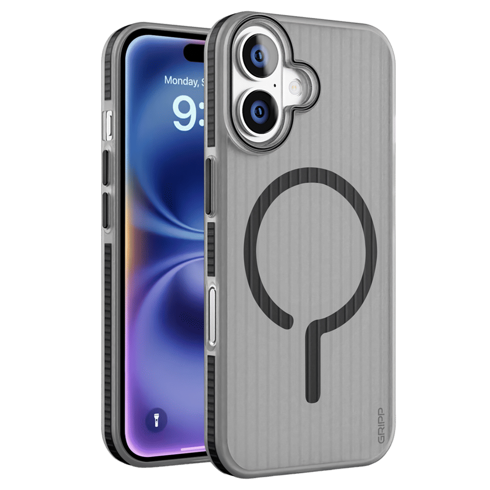 GRIPP Slimfit TPU Back Cover for Apple iPhone 16 (MagSafe Charging Support, Black)