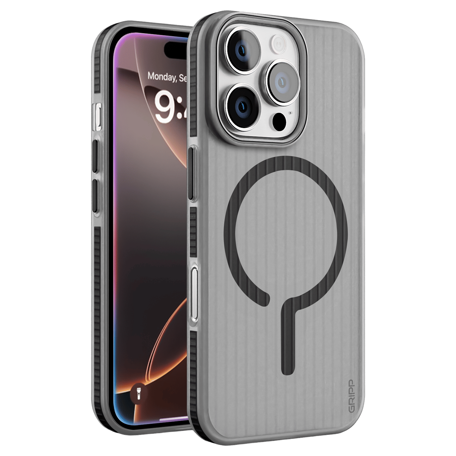 GRIPP Slimfit TPU Back Cover for Apple iPhone 16 Pro Max (MagSafe Compatible, Black)