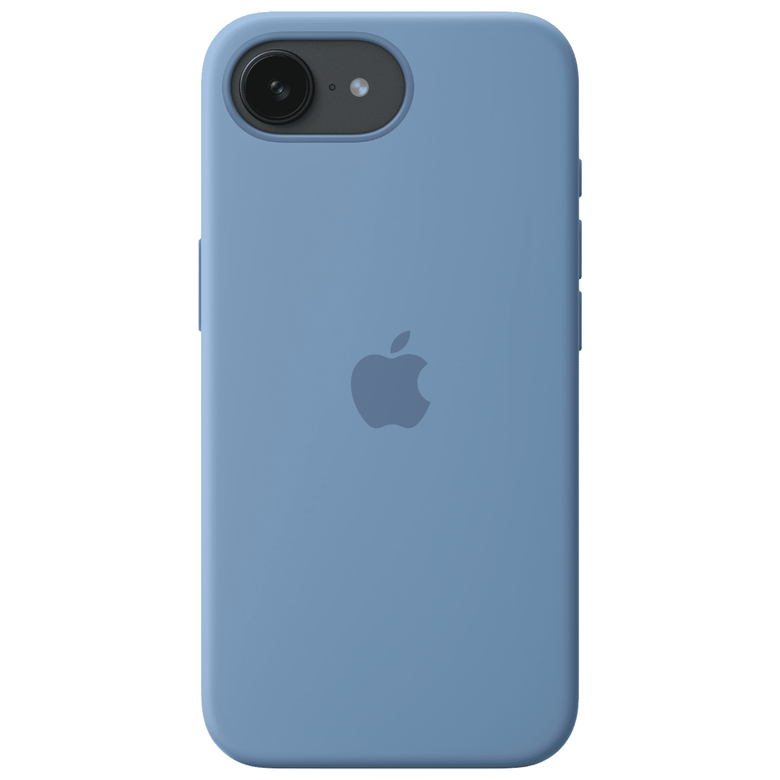 Apple MD3Q4ZM/A Soft Silicon Back Cover for iPhone 16e (Soft Microfiber Lining, Winter Blue)