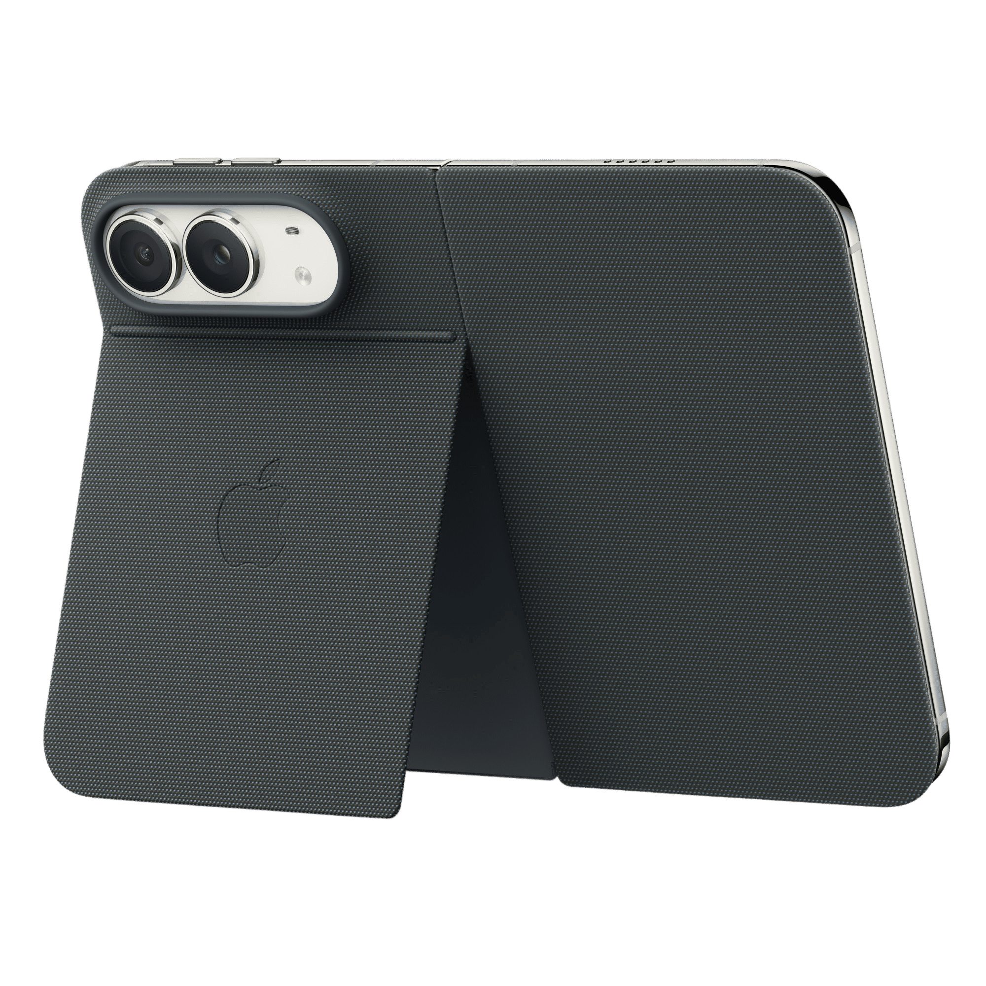 Apple Hard Fabric Back Cover for Apple iPhone Duo (With Kickstand, Navy Blue)