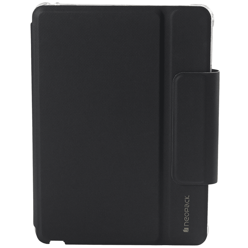 neopack Artificial Leather Folio Case For Apple iPad 10.2 Inch (Shockproof, Black)