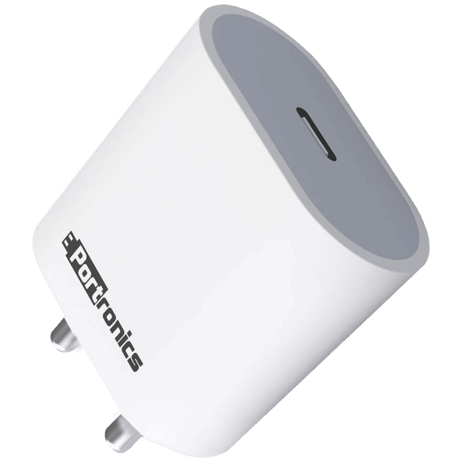 Portronics Adapto 20 20W Type C Fast Charger (Adapter Only, Short-Circuit Protection, White)
