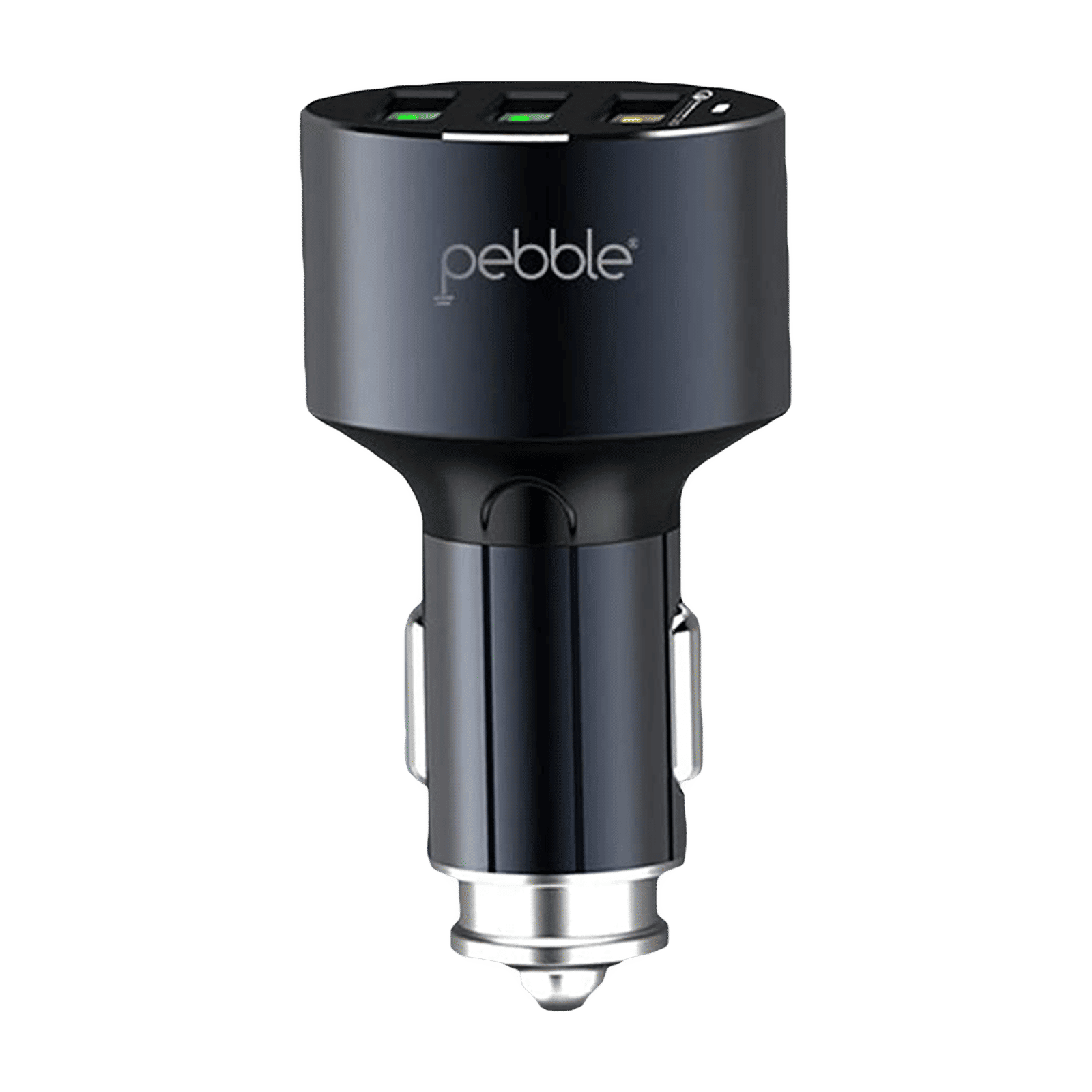 pebble 36W Type A 3-Port Quick Charger (Type A to Micro USB Cable, 10 Way Circuit Protection, Black)