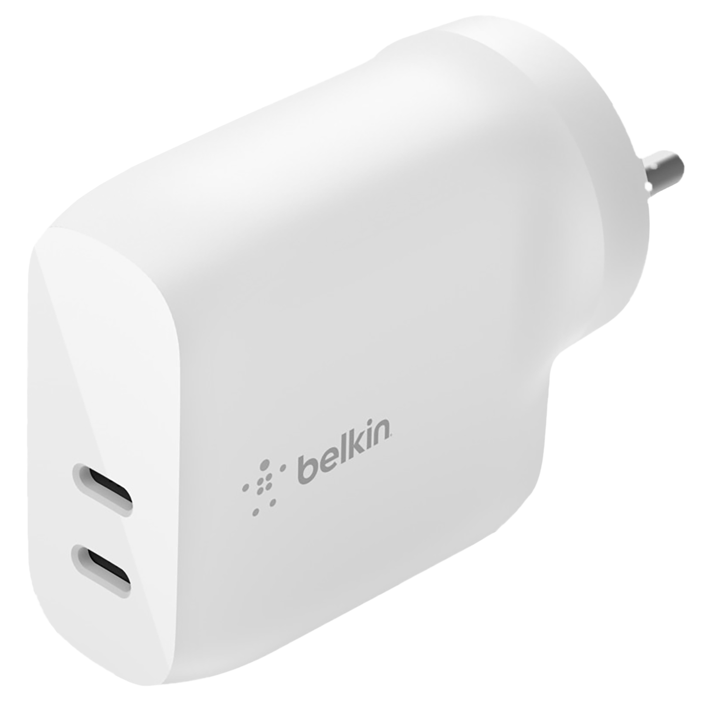 belkin BoostCharge 40W Type C 2-Port Fast Charger (Adapter Only, PD 3.0 Certified, White)