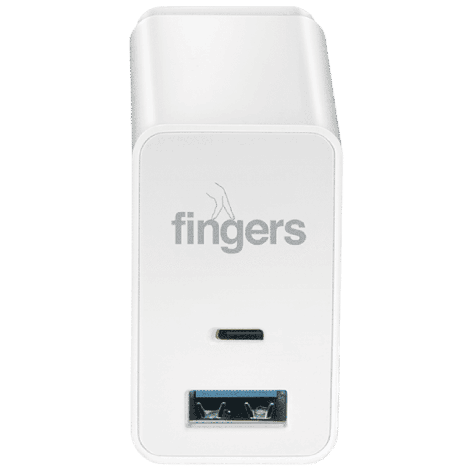 fingers PA-FAST-C 18W Type A and Type C Fast Charger (Type C to Type C Cable, Short Circuits Protection, Piano White)