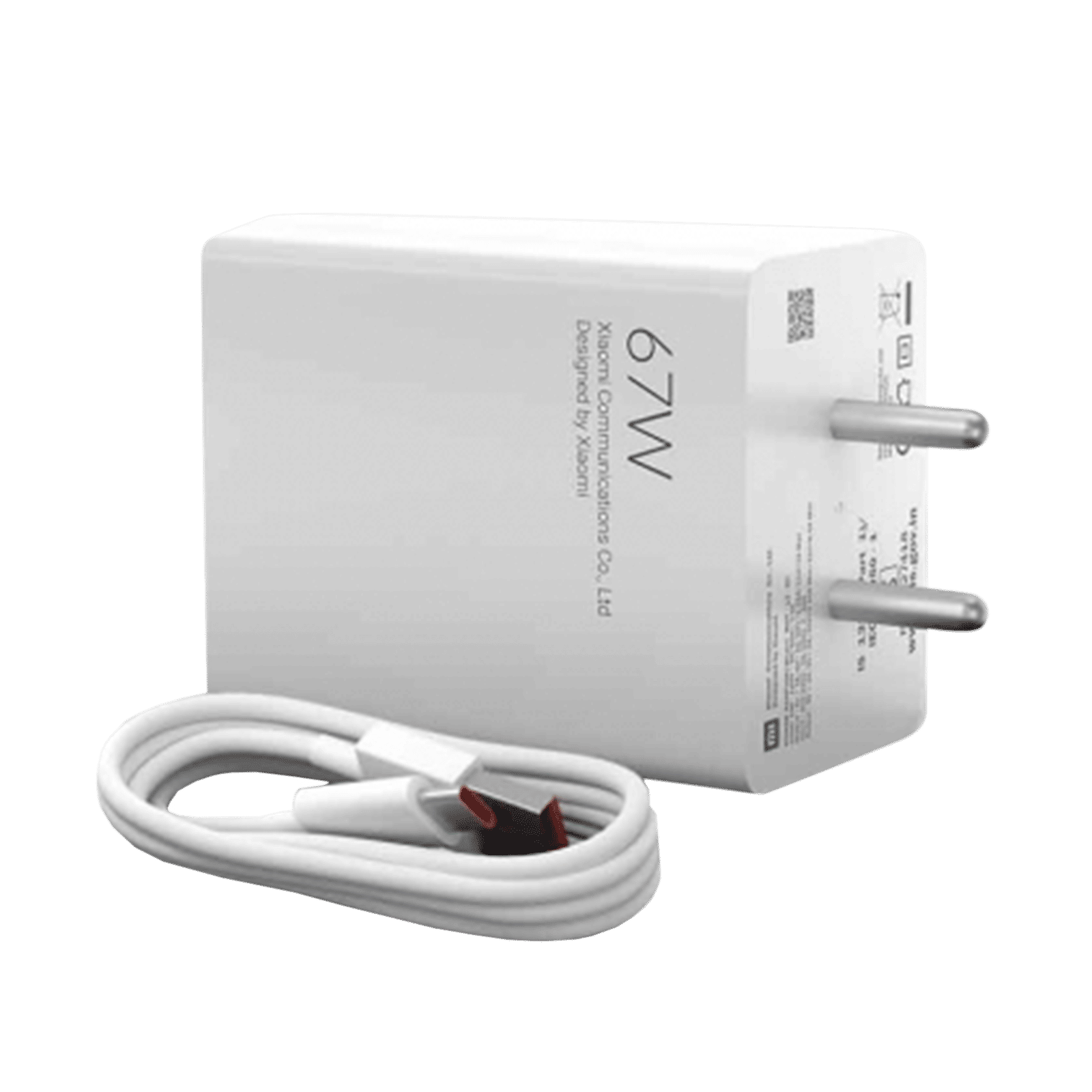 Mi SonicCharge 3. Combo 67W Type A Fast Charger (Type A to Type C Cable, Quick Charge 3., White)