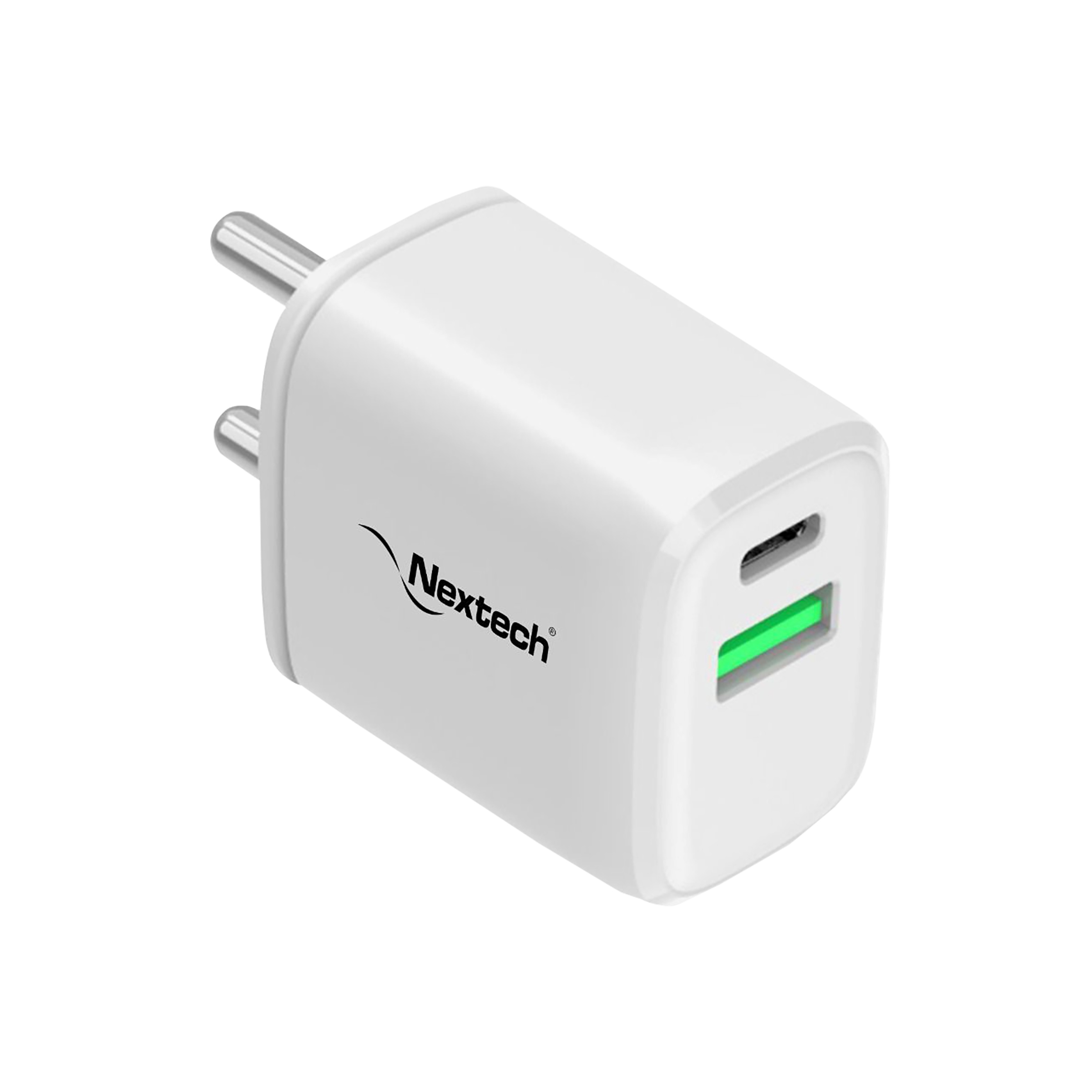 Nextech 24W Type A & Type C 2-Port Fast Charger (Adapter Only, Over-Current Protection, White)-image-28