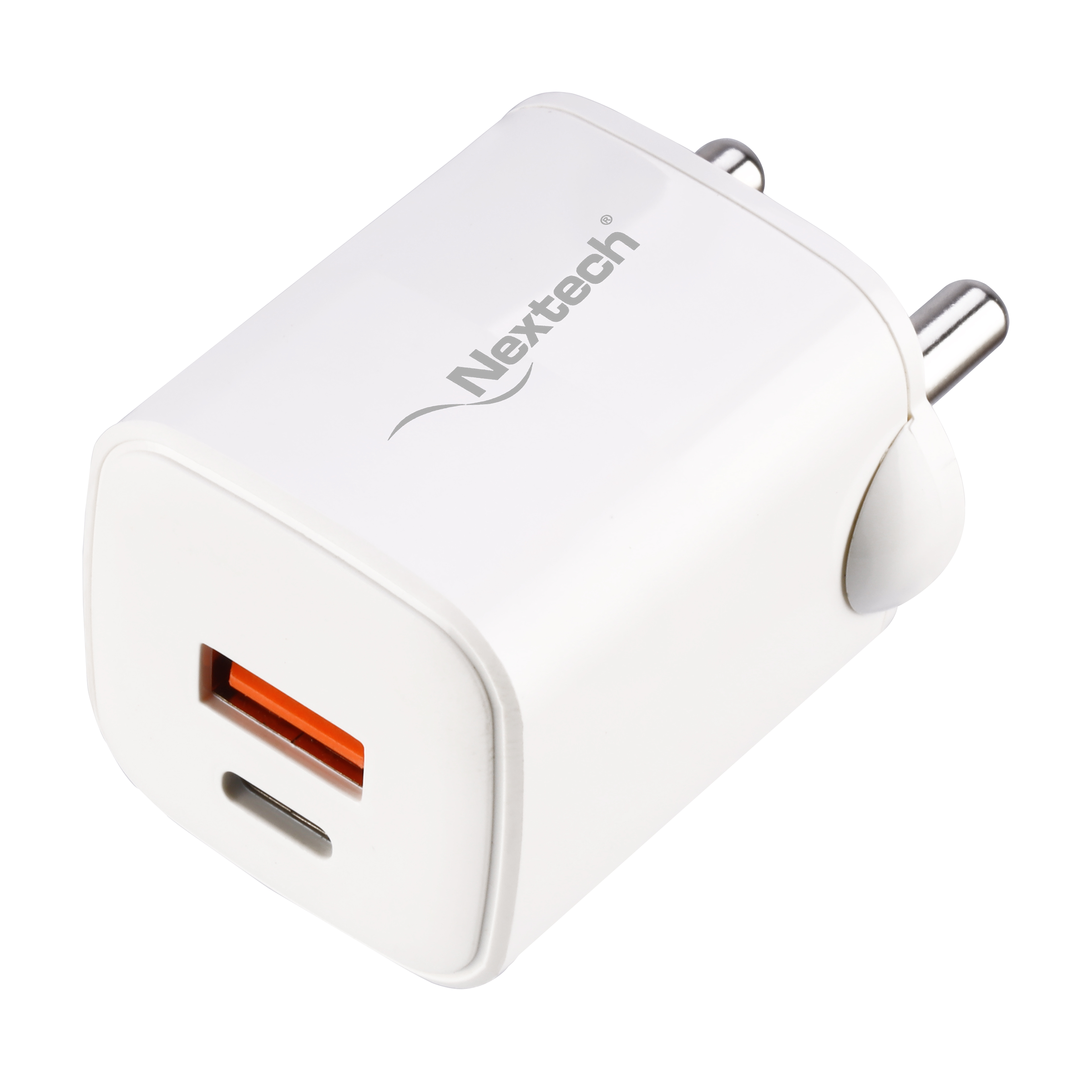 Nextech 35 W Type A & Type C 2-Port Fast Charger (Adapter Only, Universal Compatibility, White)