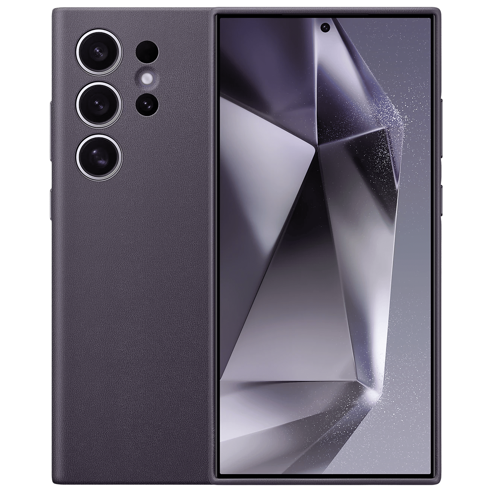 SAMSUNG Vegan Leather Back Cover for Galaxy S24 Ultra (Gentle Inner Lining, Dark Violet)