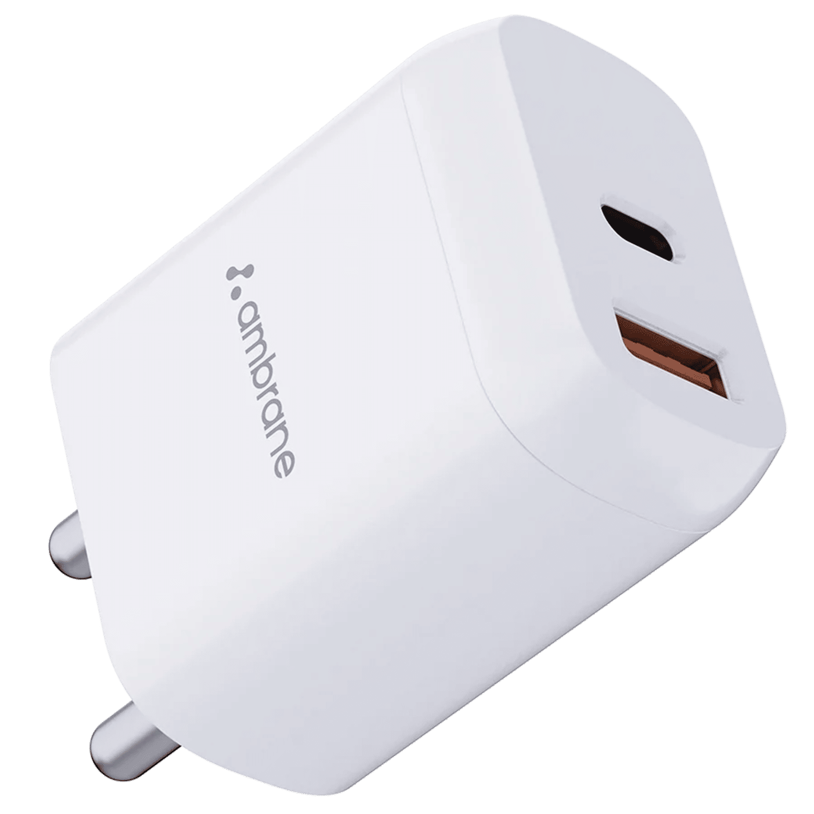 Ambrane RAAP H11 20W Type C & Type A 2-Port Fast Charger (Adapter Only, Fireproof, White)
