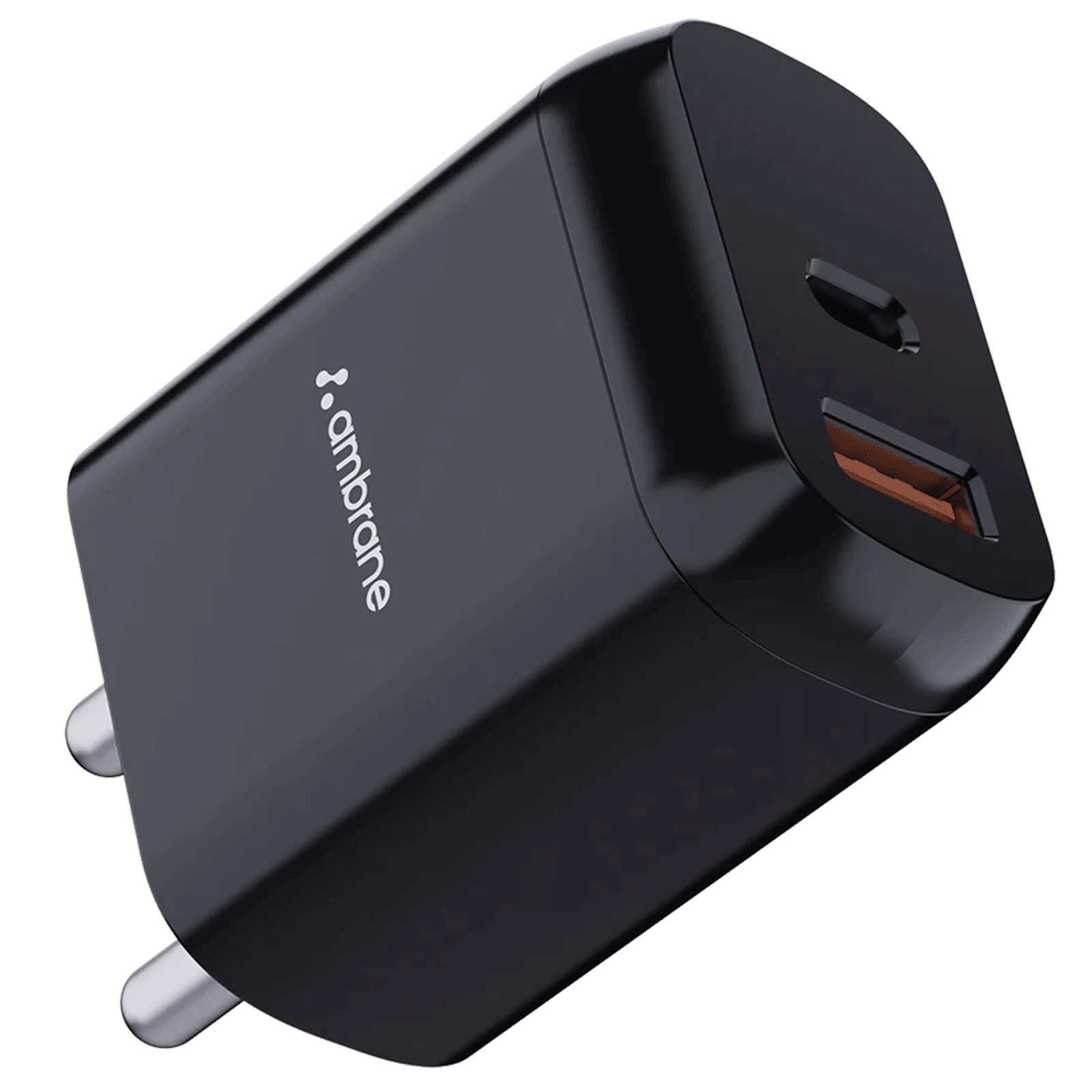 Ambrane RAAP H11 20W Type C & Type A 2-Port Fast Charger (Adapter Only, Fireproof, Black)