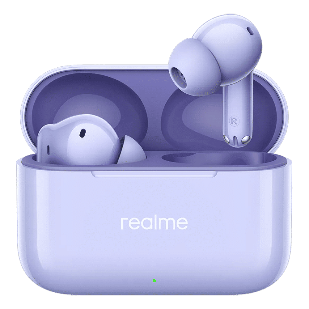 realme Buds T200 TWS Earbuds with Active Noise Cancellation (IP55 Water & Dust Resistant, Dual Device Connection 2.0, Dreamy Purple)