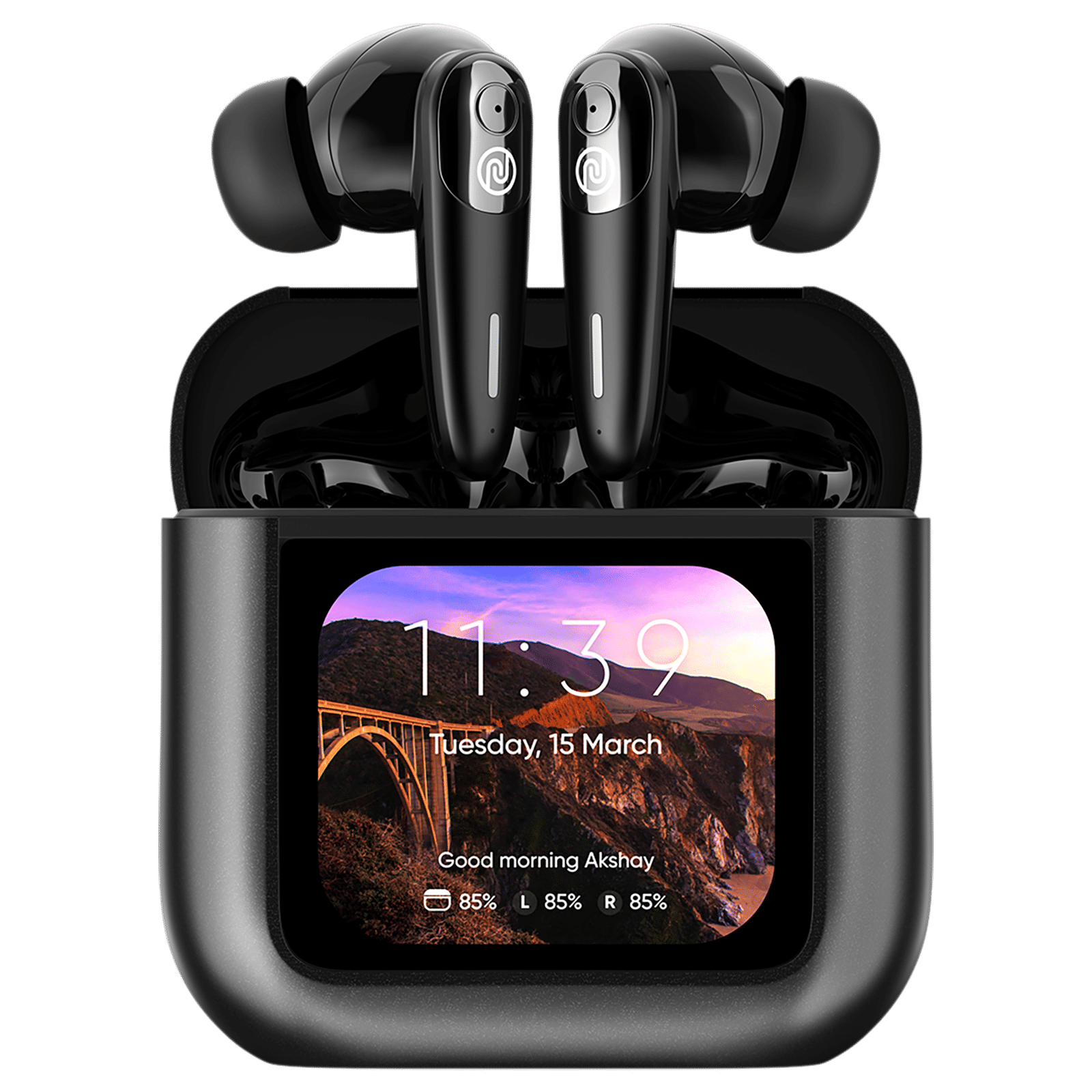 noise View Buds AUDHDPHNVIEWBUDBLK TWS Earbuds with Active Noise Cancellation (IPX4 Water Resistant, In-Built EQ Modes, Metallic Black)