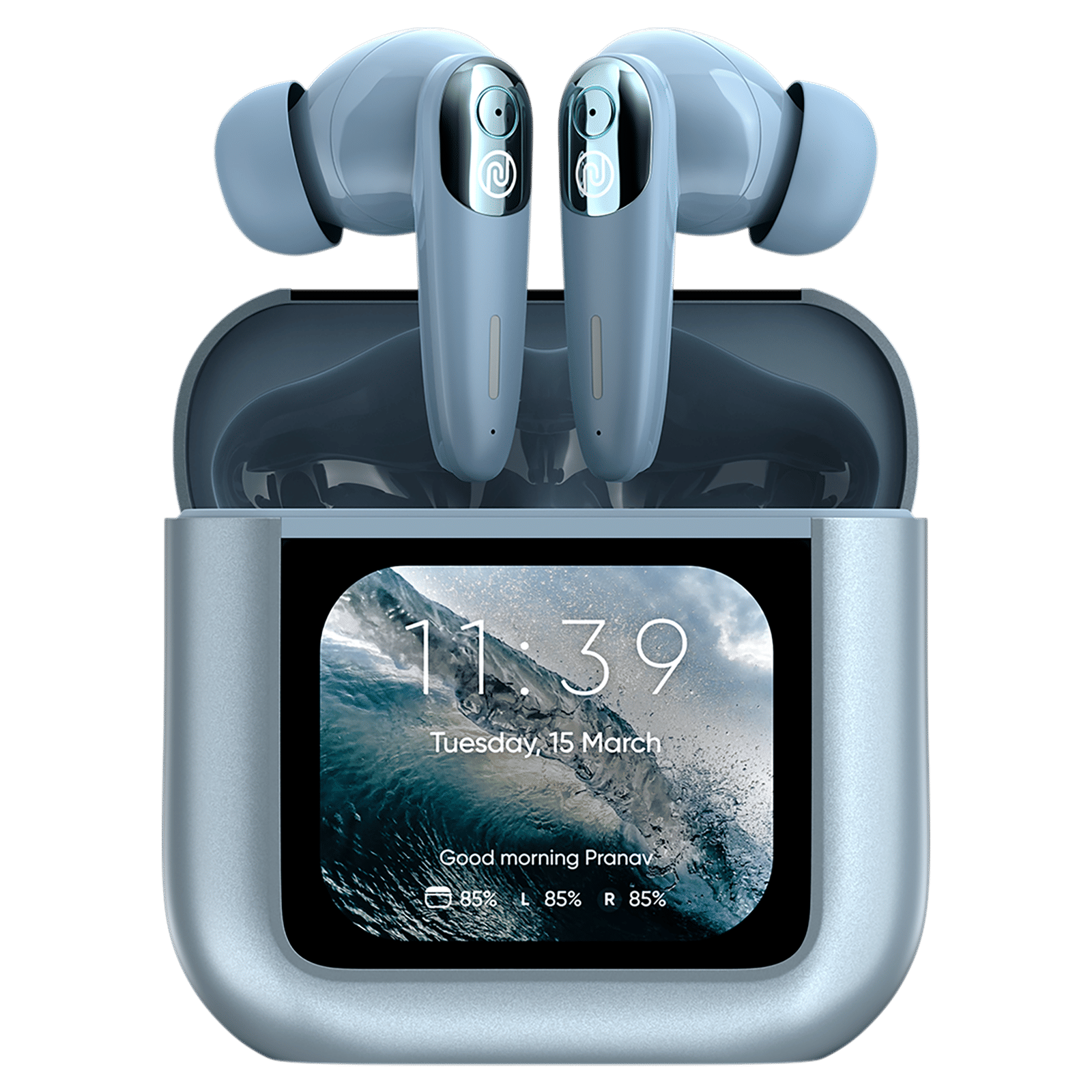 noise View Buds AUDHDPHNVIEWBUDBLU TWS Earbuds with Active Noise Cancellation (IPX4 Water Resistant, In-Built EQ Modes, Metallic Blue)