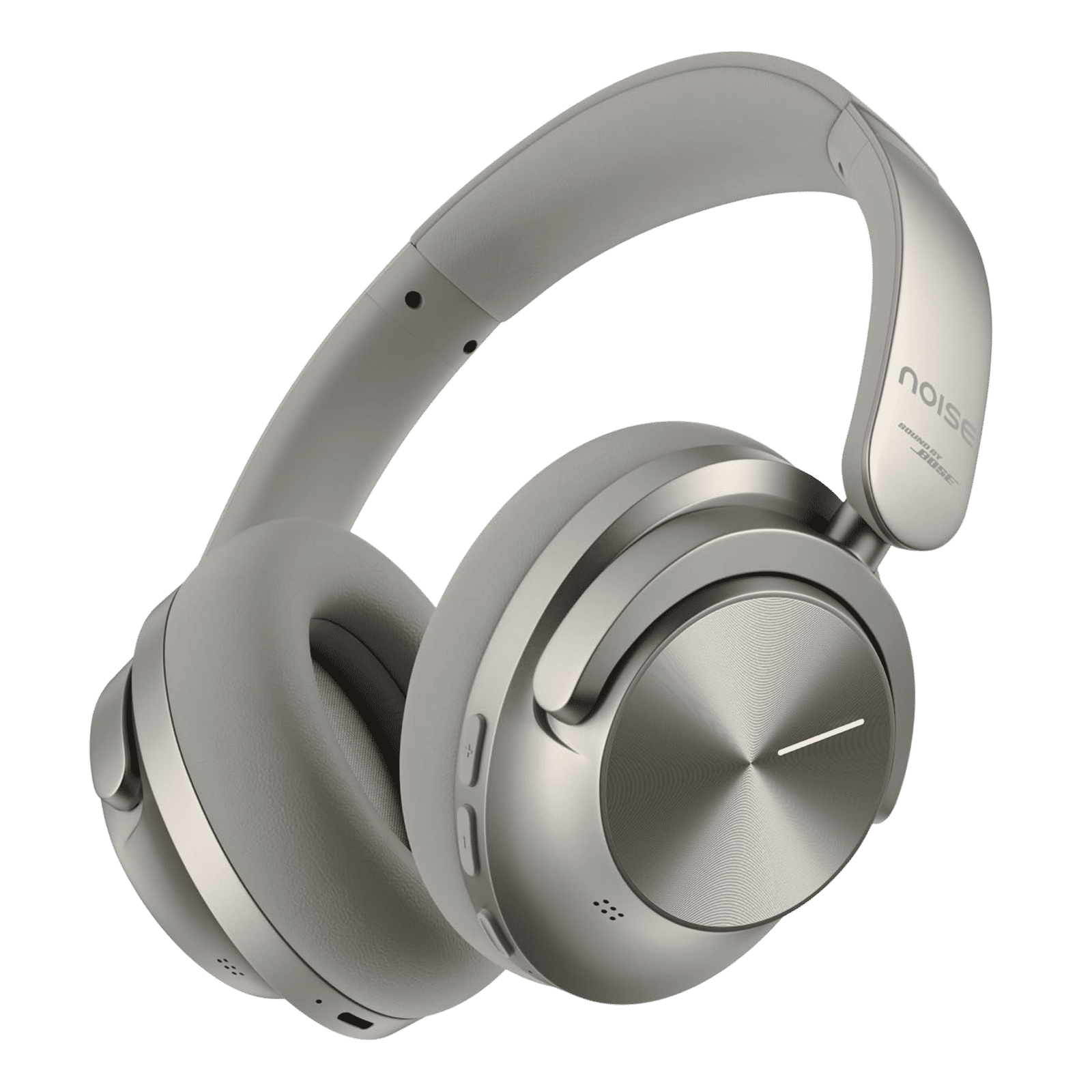 noise Master Buds Max Bluetooth Headphone with Mic (Adaptive Active Noise Cancellation, Over Ear, Titanium)