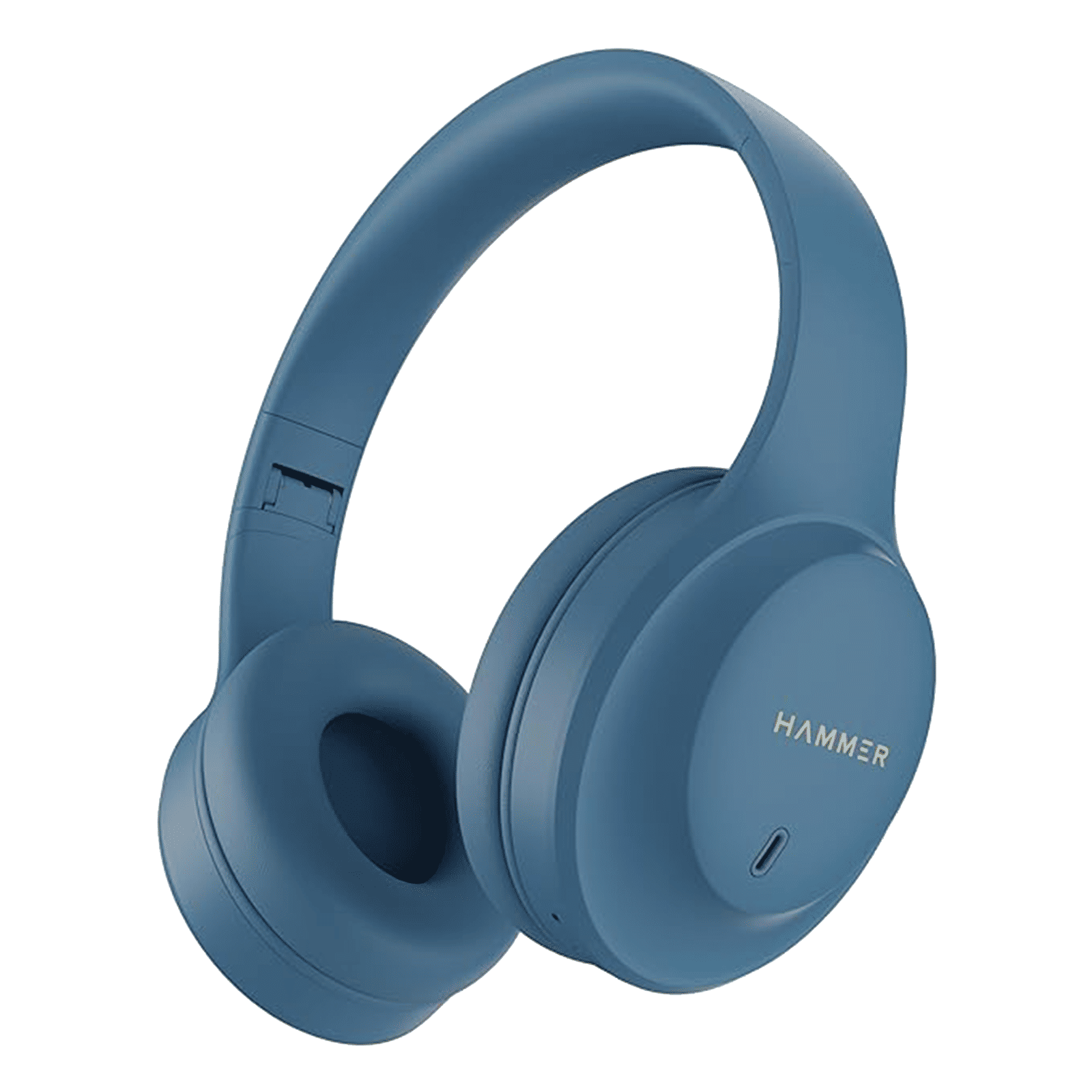 Hammer Bash Plus Bluetooth Headphone with Mic (Environmental Noise Cancellation, Over Ear, Blue)
