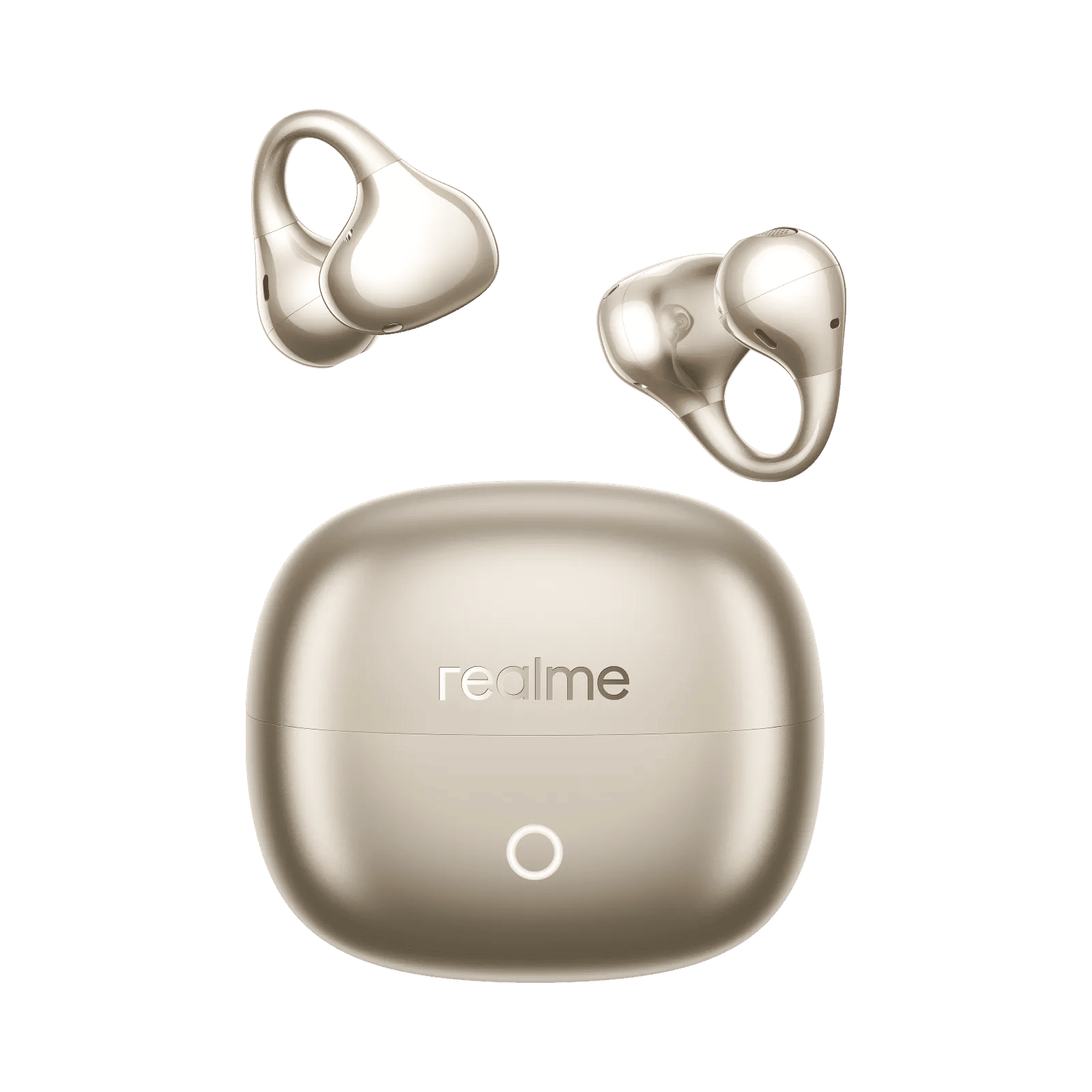 Realme Buds Clip RMA2418 TWS Earbuds with AI Environmental Noise Cancellation (IP55 Dust and Water Resistance, Smart Tap Control, Titanium Gold)