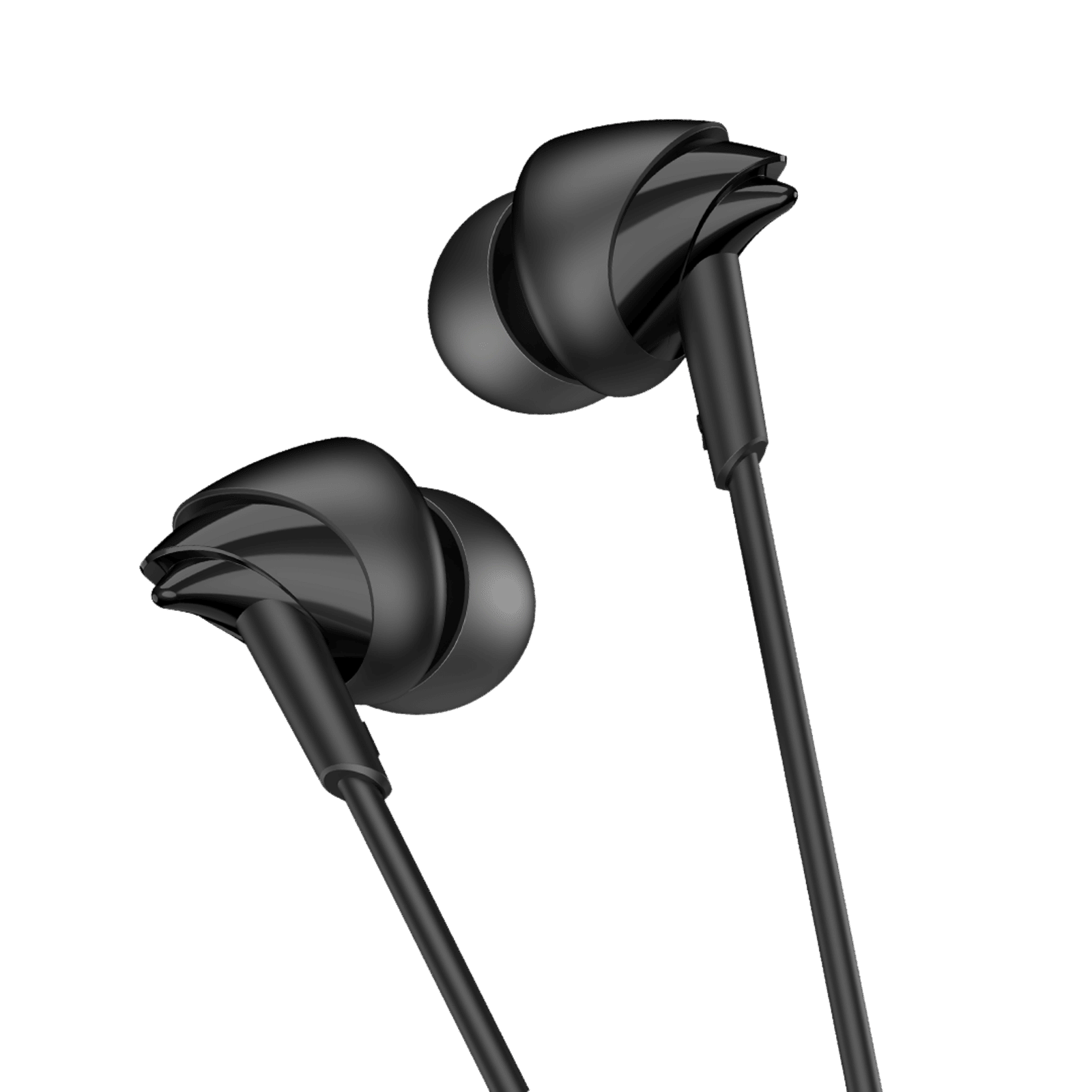 boAt BassHeads 212L Wired Earphone with Mic (3.5mm L-Shaped Connector, In Ear, Active Black)
