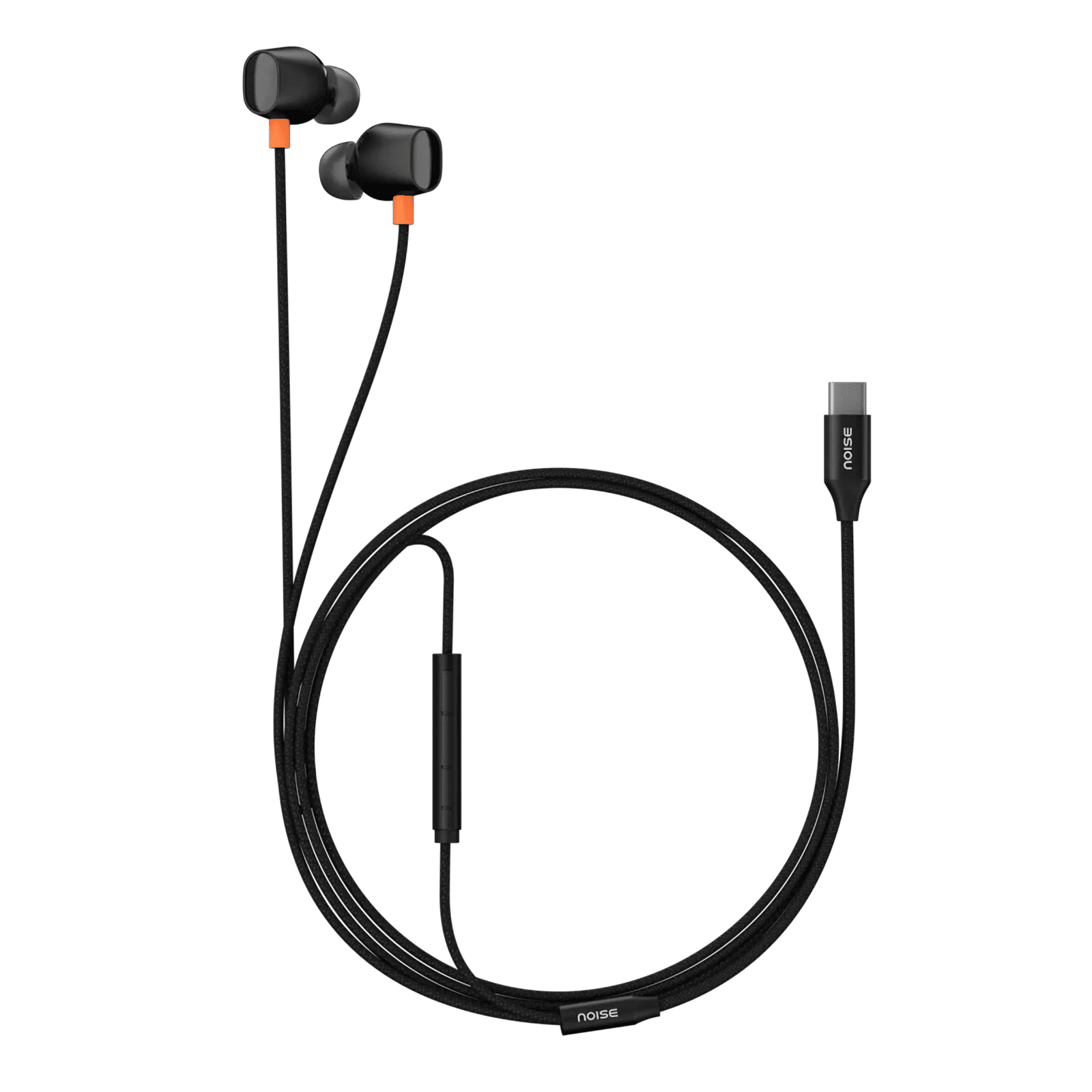 Noise Chord 200 AUDHDPHNCHORD200C Wired Earphone with Mic (USB Type-C Connector, In Ear, Jet Black)