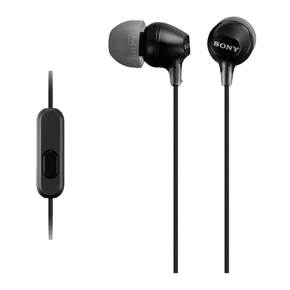 Buy SONY MDR-EX15AP Wired Earphone with Mic (In Ear, Black) Online