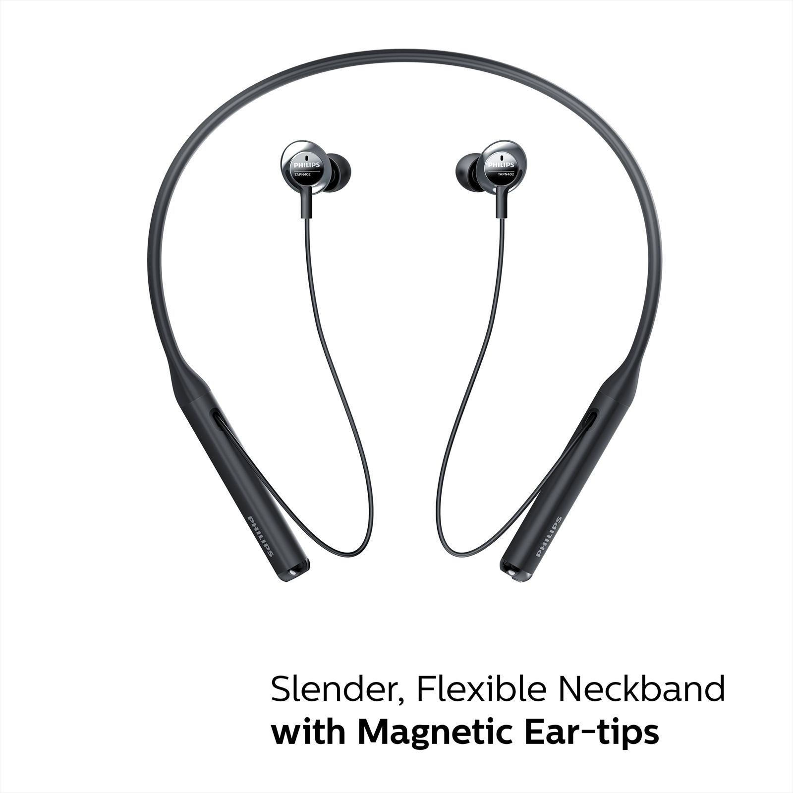 Philips In Ear Bluetooth Neckband, Magnetic Play/Pause, 20 Hrs