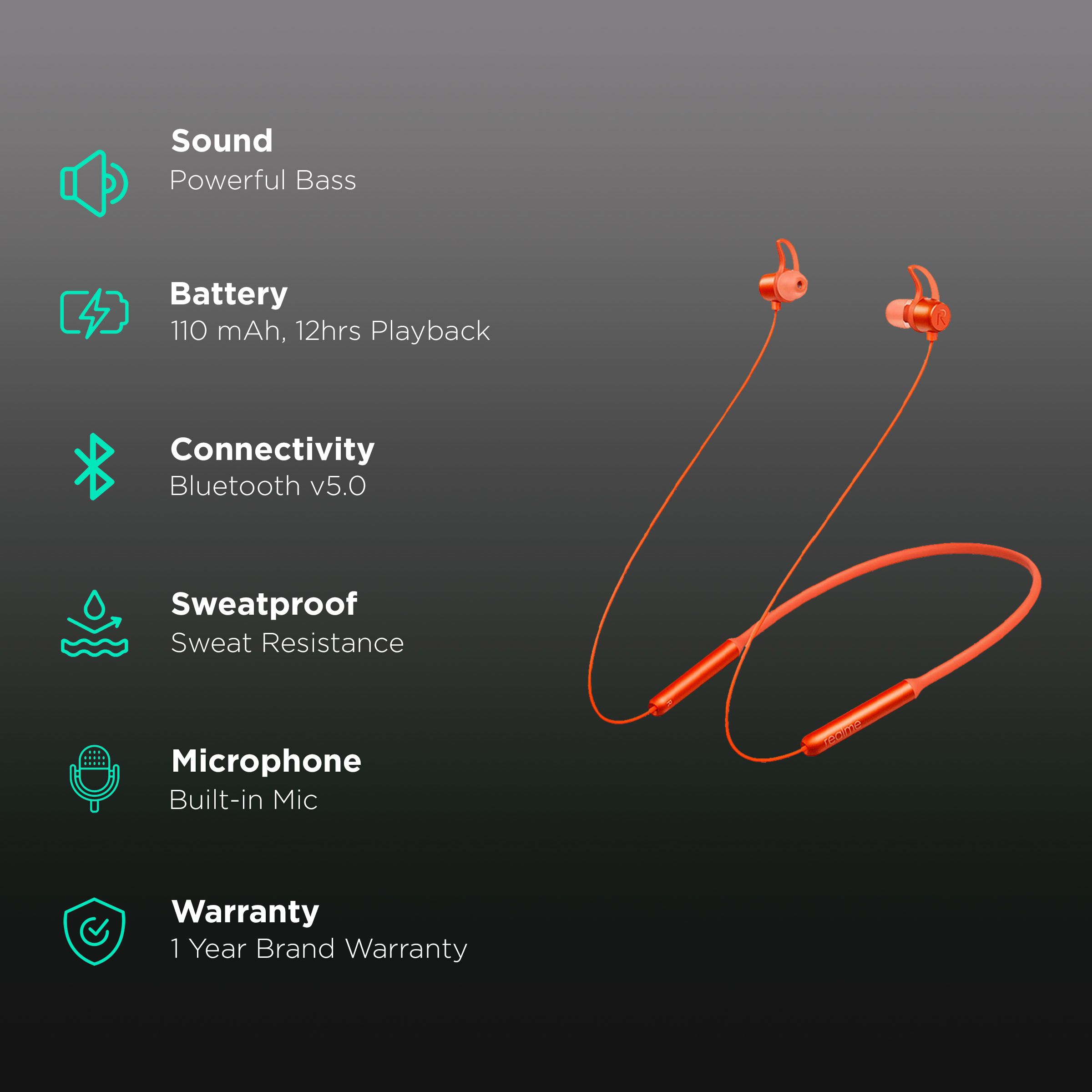 Buy realme Buds ACCFHX58HCGJXGGF Neckband (IPX4 Sweat Resistant