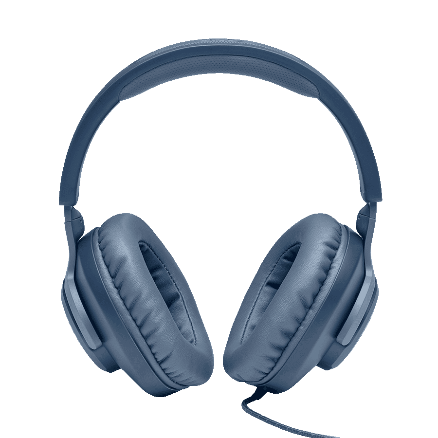 JBL Quantum 100 JBLQUANTUM100BLU Over-Ear Wired Gaming Headphone with Mic (JBL Quantum Sound Signature, Blue)